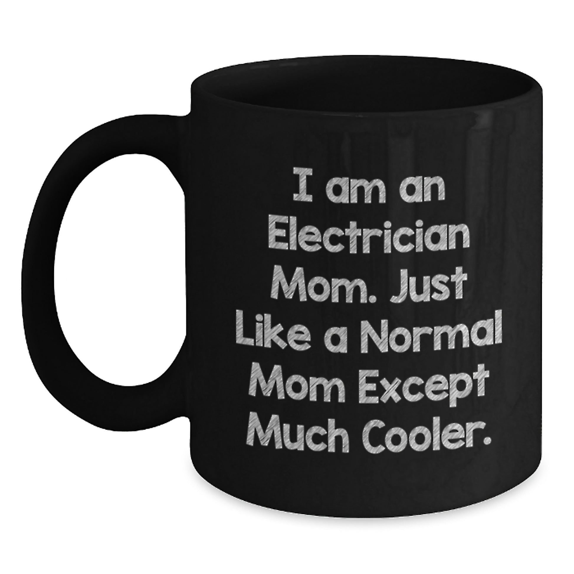 Funny Electrician Mom Black Coffee Mug, Unique Gifts from Friends to Electrician, Electrician Graduation Unique Gifts - Main