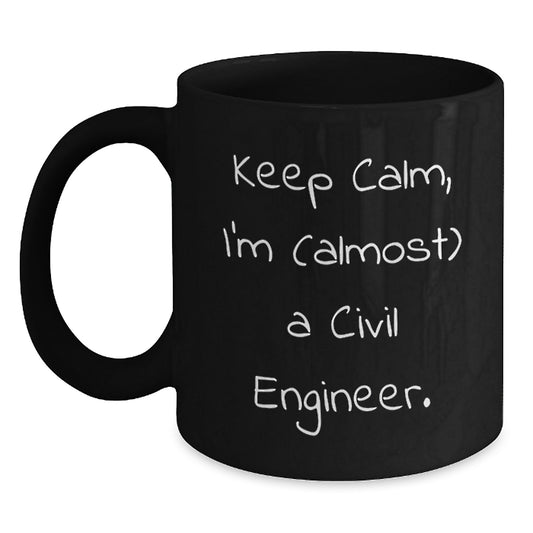 Civil Engineer Gifts for Him, Funny Black Coffee Mug for Birthday Unique Gifts from Friends to Civil Engineer Friends - Main