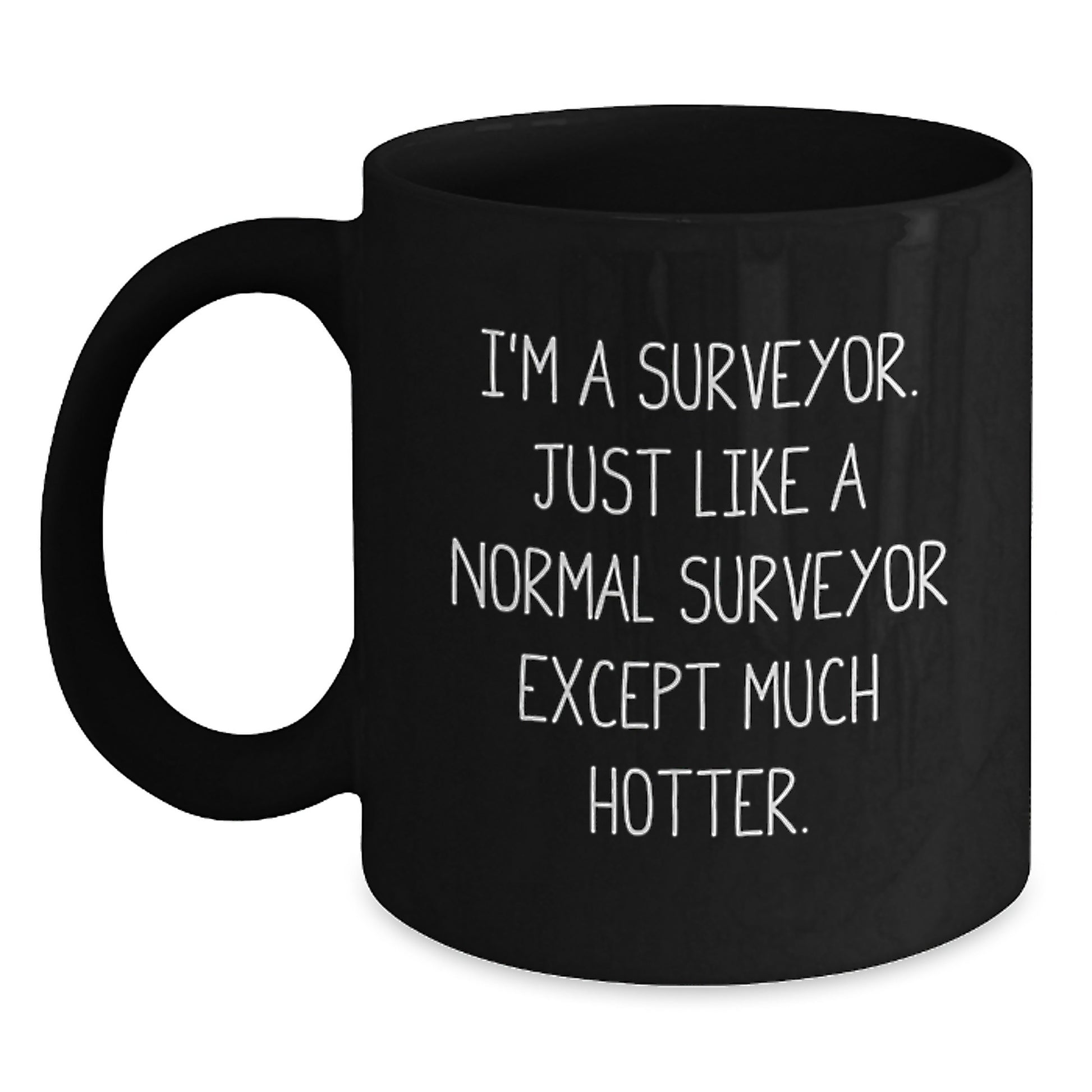 Surveyor Keepsake Premium Ceramic Black Coffee Mug Birthday Gift for Him - Main