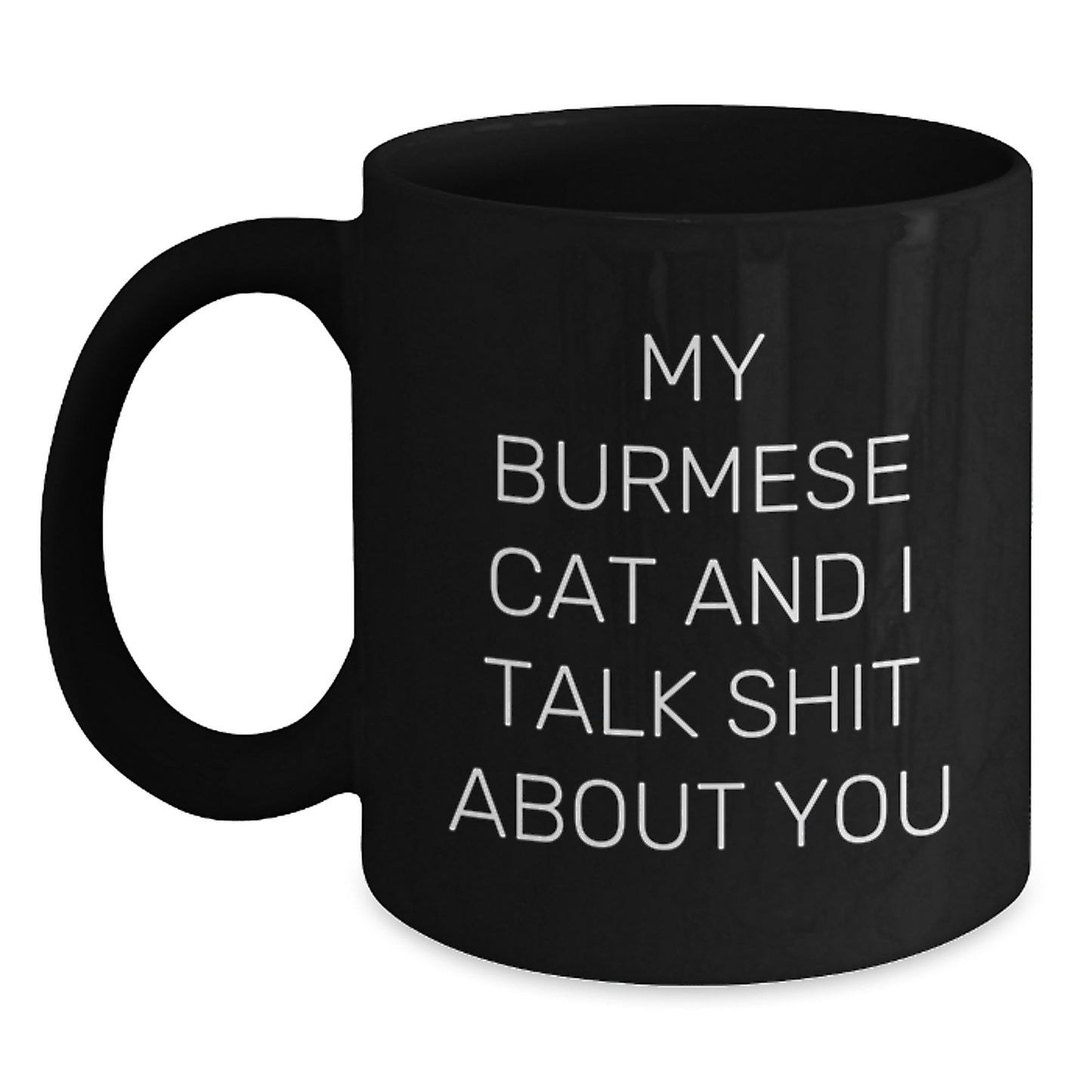 Birthday Gift Burmese Cat Black Coffee Mug Present for Her - Main