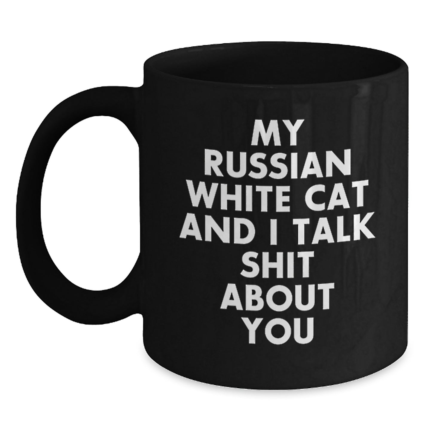 Russian White Cat Keepsake Premium Mug for Him Birthday Gift - Main