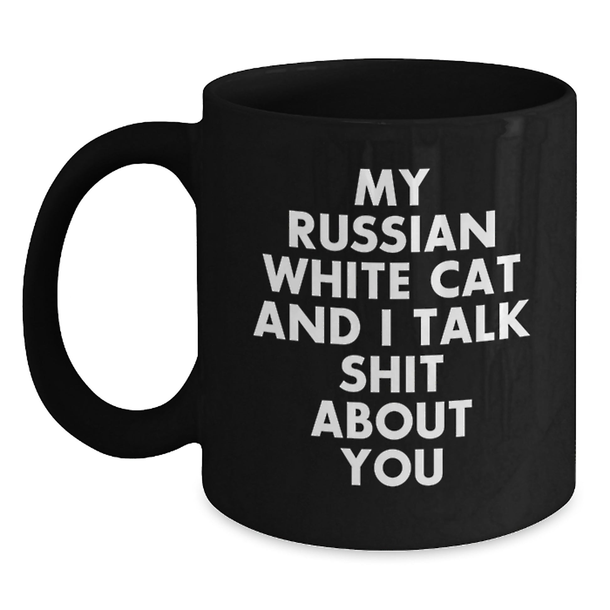 Russian White Cat Keepsake Premium Mug for Him Birthday Gift - Main