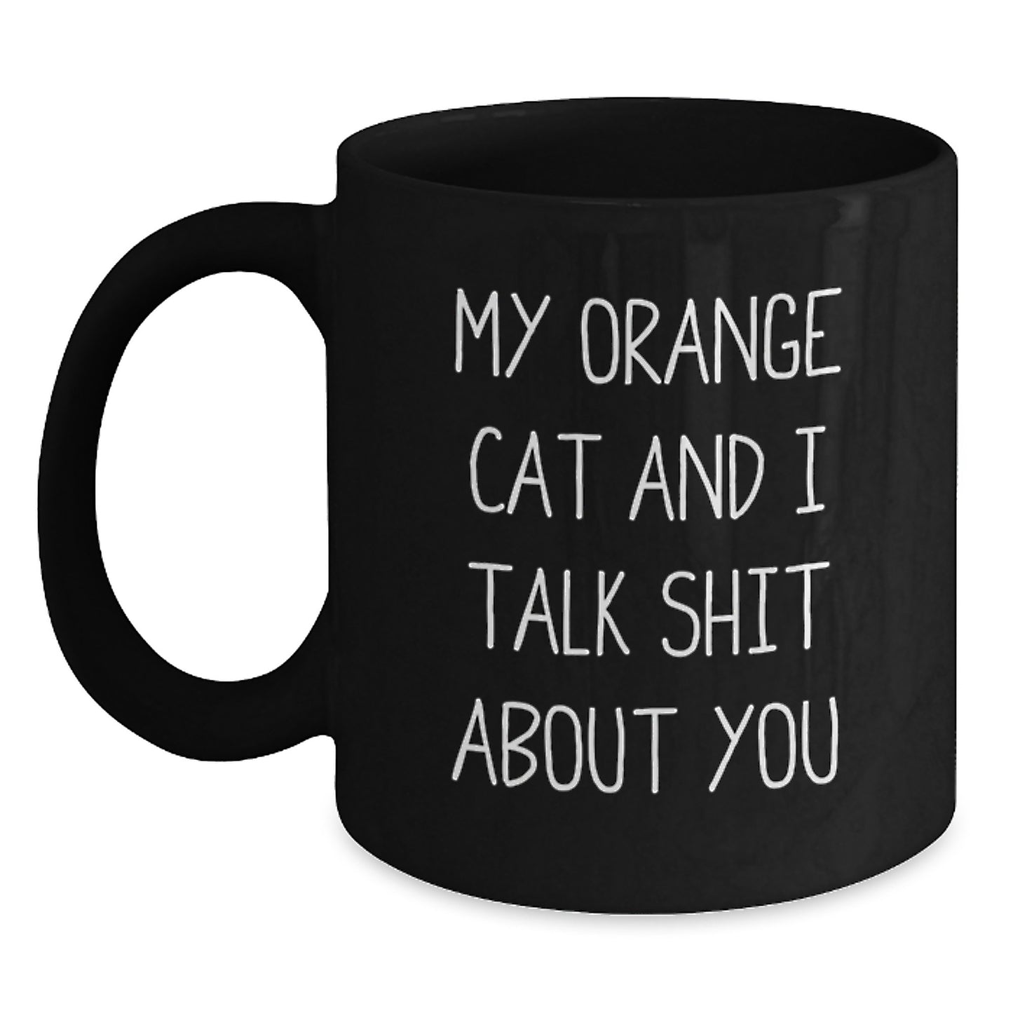 Funny Orange Cat Black Coffee Mug Gifts from Dad for Orange Cat Lover, Unique Father's Day Unique Gifts for Friends and Family - Main