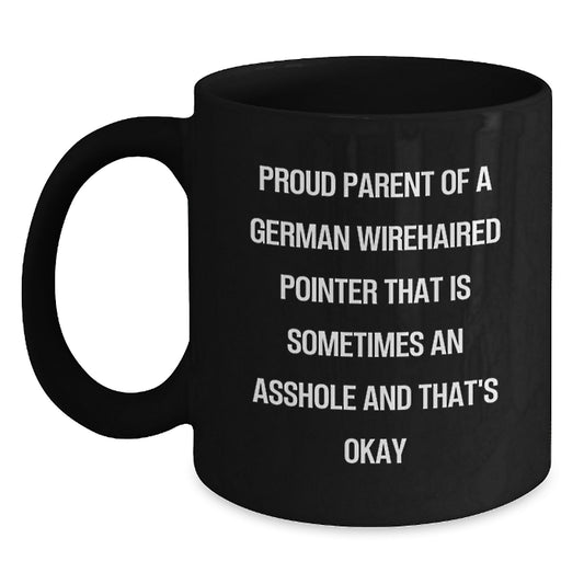 Funny German Wirehaired Pointer Dog Gifts - German Wirehaired Pointer Mom Mug - Black Coffee Mug for German Wirehaired Pointer Lovers, Ideal Gifts for Her on Mother's Day - Main