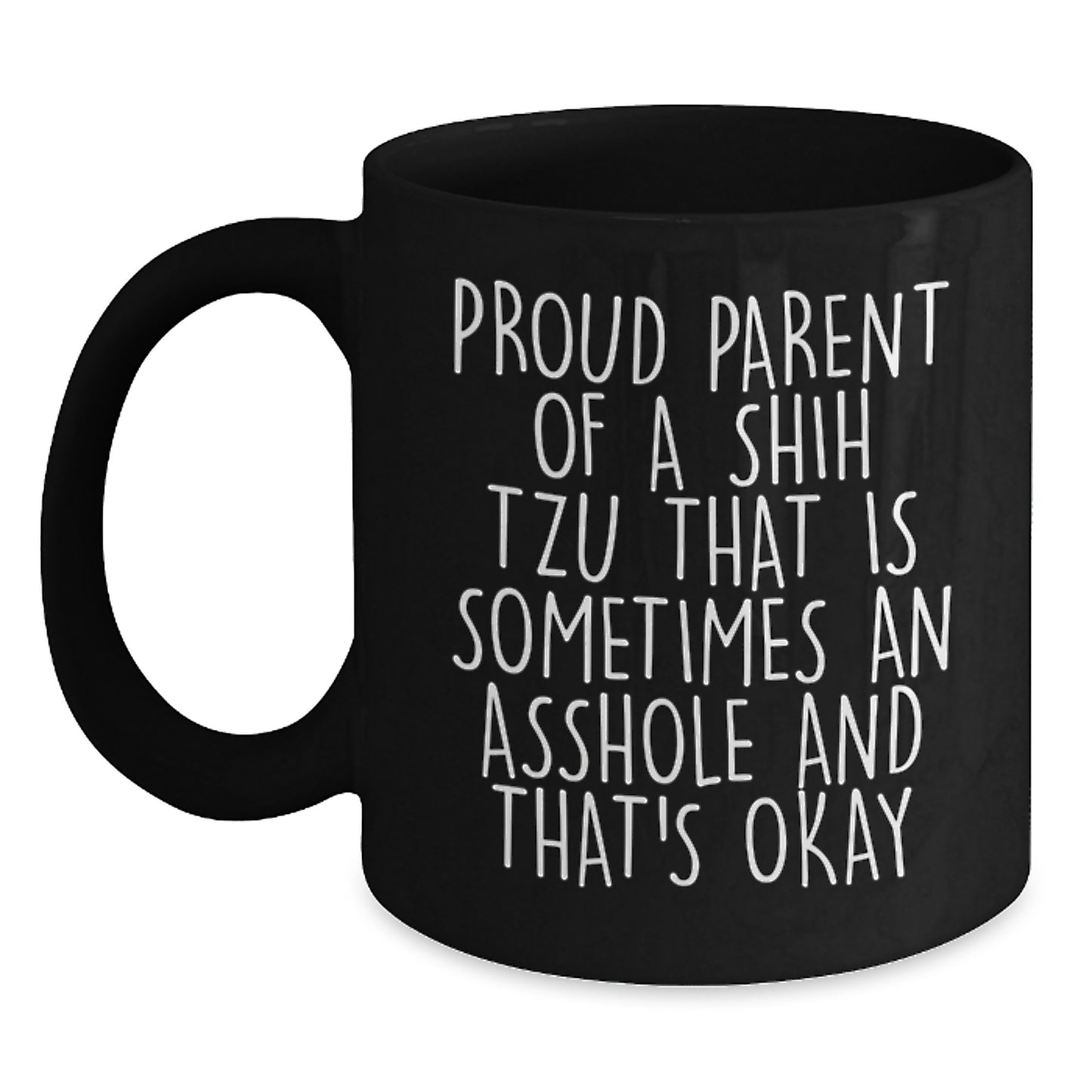 Funny Shih Tzu Dog Gifts for Men, Shih Tzu Dad, Black Coffee Mug from Son, Daughter, Friend or Family Members on Father's Day - Main