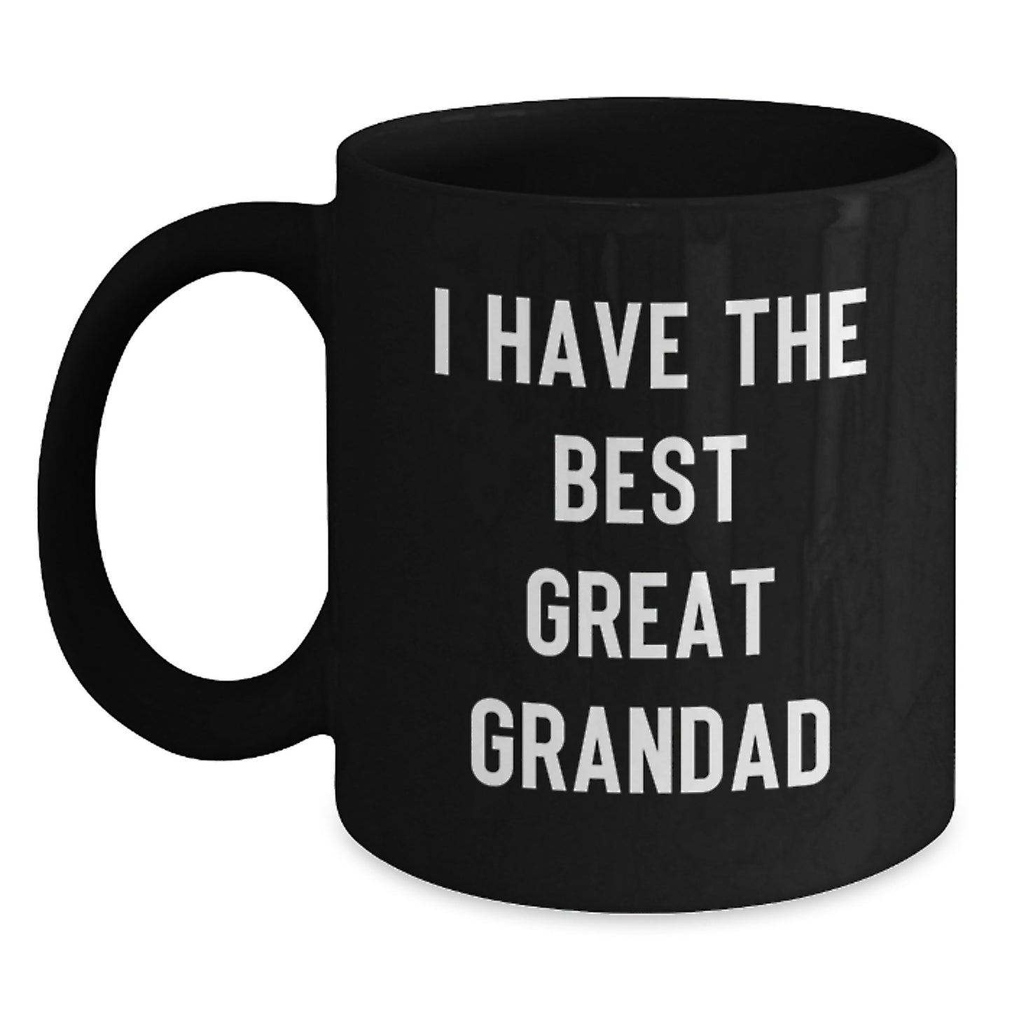 Funny Grandad Gifts from Family, Inspirational Black Coffee Mug 'I Have The Best Great Grandad', Graduation Unique Gifts for Grandad - Main