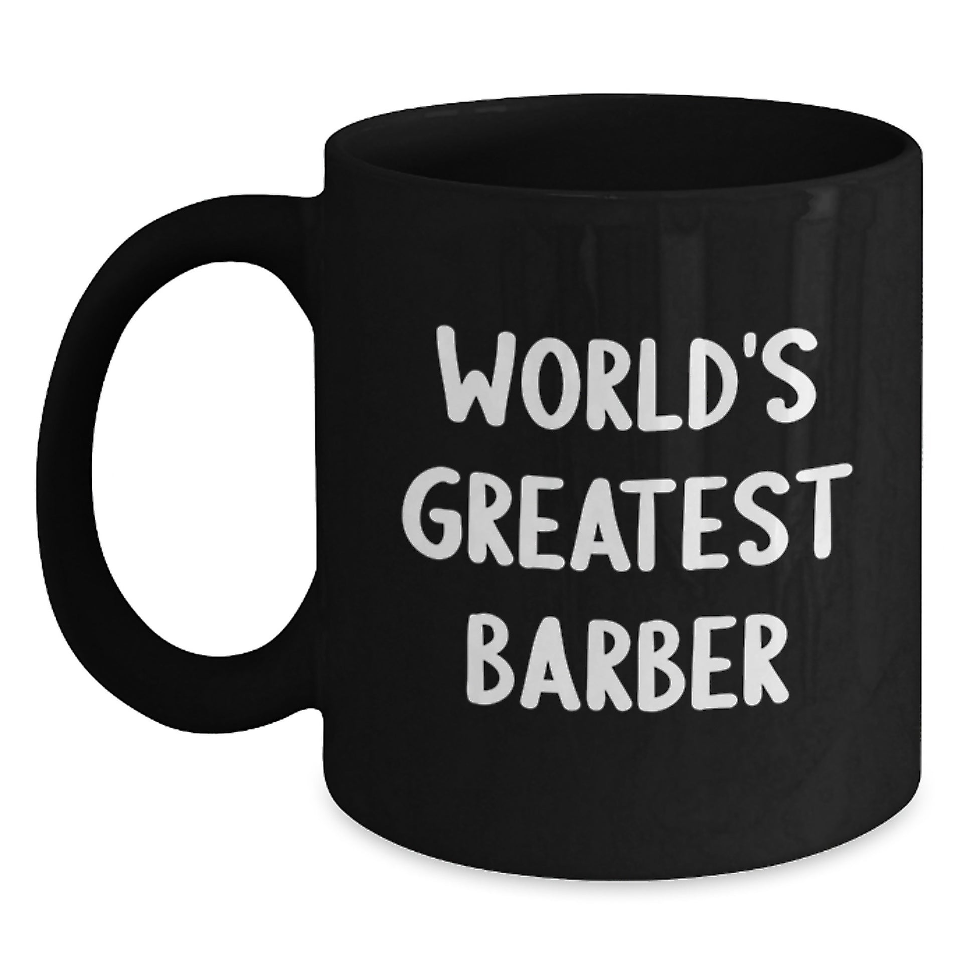 Funny Barber Gifts for Men - World's Greatest Barber Black Coffee Mug, Perfect for Fathers Day - Main