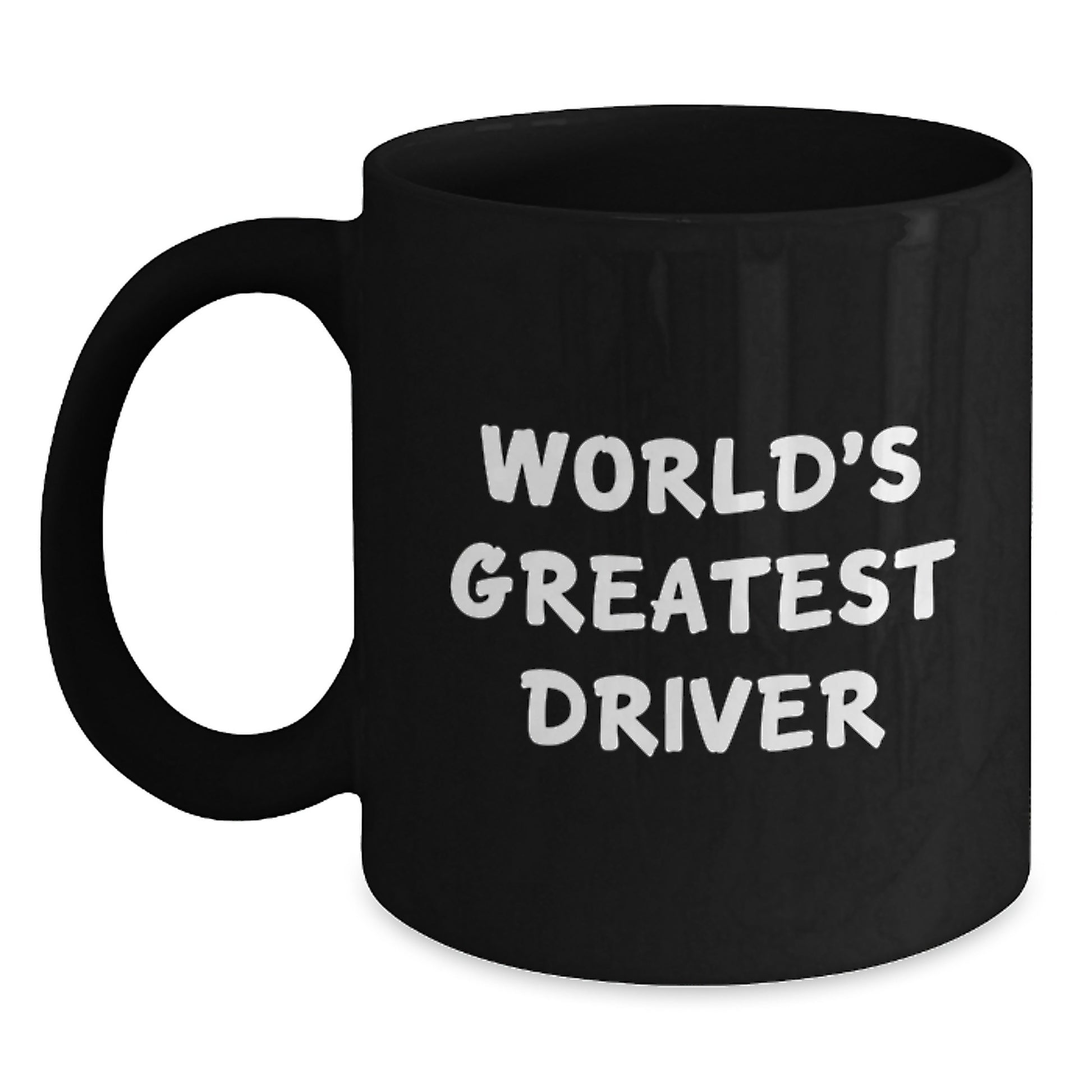 Funny Driver Gifts for Men - 'World's Greatest Driver' Black Coffee Mug for Graduation Unique Gifts from Family to Driver - Main