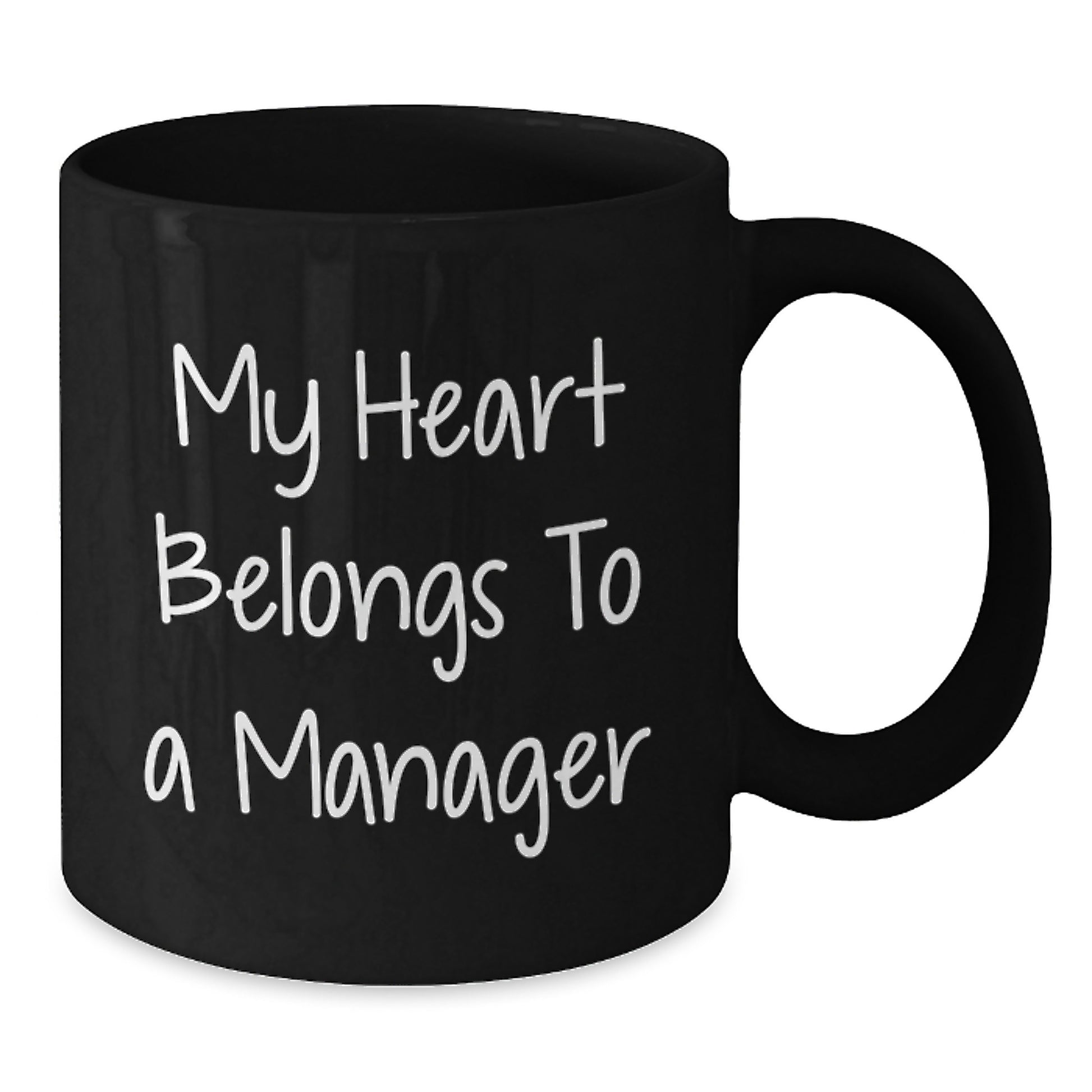 Funny Gifts from Men to Women Manager Friends Unique Black Coffee Mugs 'My Heart Belongs To A Manager' Graduation - Additional