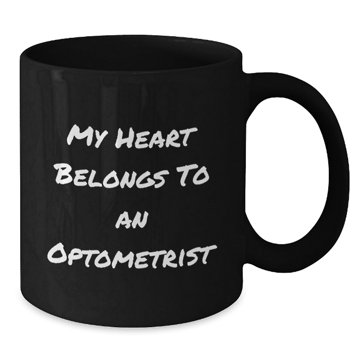 Funny Optometrist Gifts from Friends - 'My Heart Belongs To An Optometrist' Black Coffee Mug for Optometrist Graduation Unique Gifts from Family - Additional