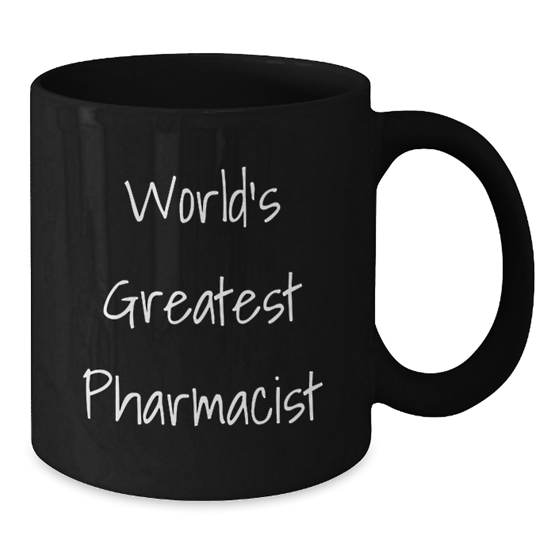 Funny Gifts from Friends for the World's Greatest Pharmacist Black Coffee Mug, Perfect for Graduation Unique Gifts, Black 11oz or 15oz Ceramic Mug, Microwave and Dishwasher Safe - Additional