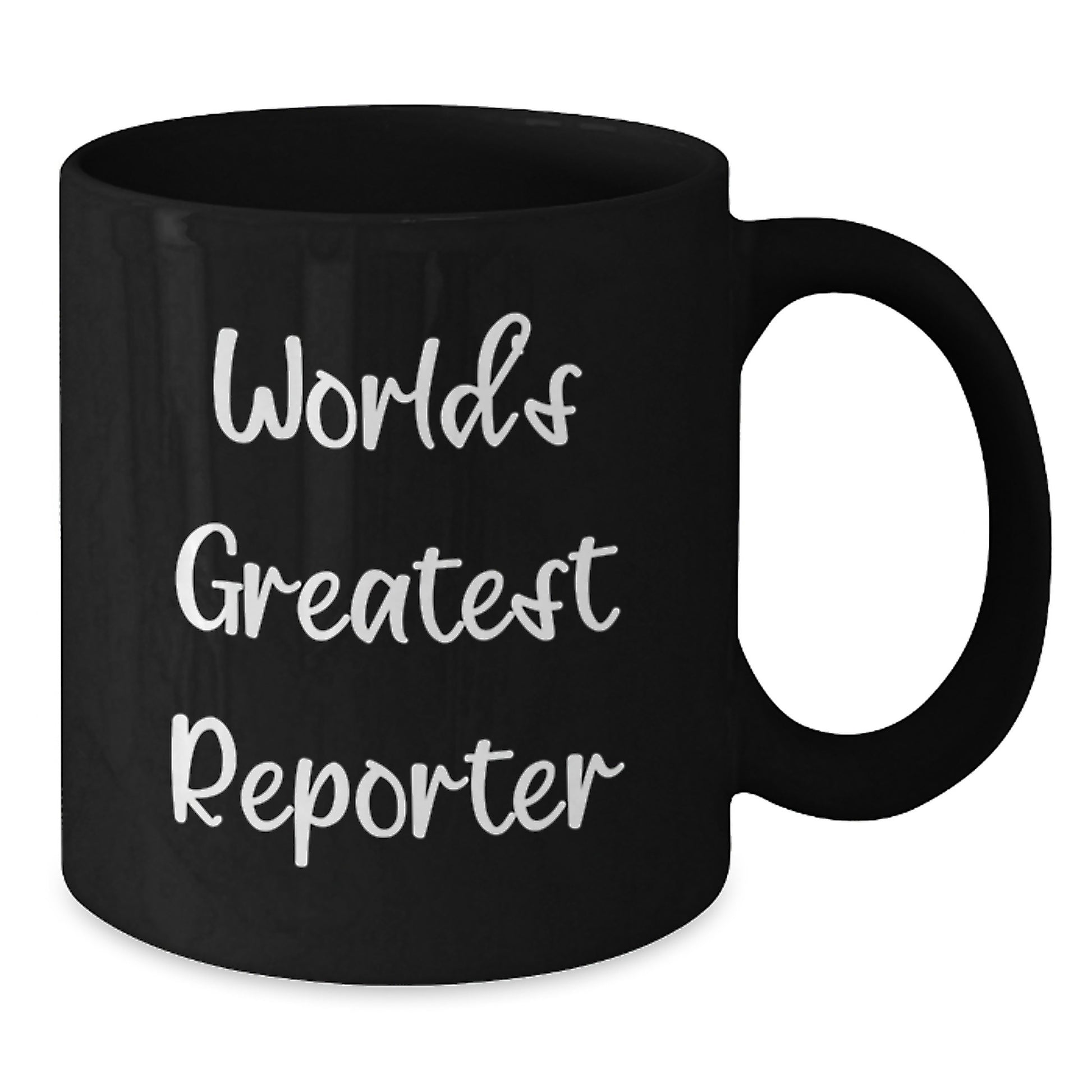 Funny Quote Gifts from Friends to Reporter Graduation Unique Ceramics Black Coffee Mug, 'World's Greatest Reporter' Funny Black Mug for Men, Women, Coworkers, Family - Additional