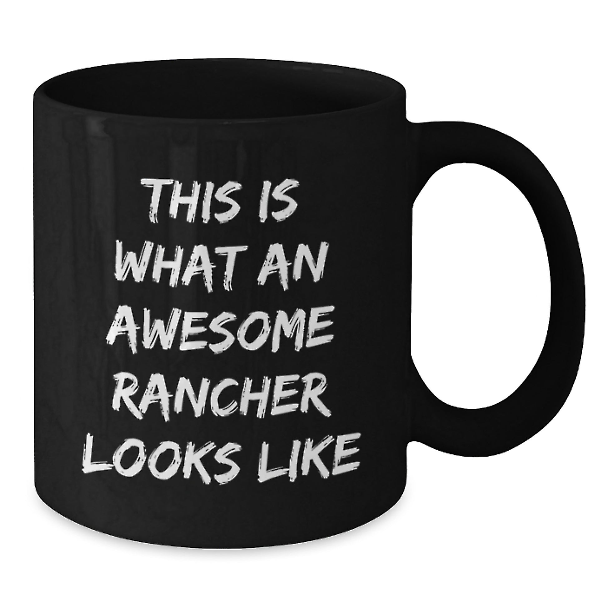 Funny Rancher Gifts for Men - This Is What An Awesome Rancher Looks Like Black Coffee Mug from Family, Friends, Coworkers - Unique Graduation Presents for Rancher Enthusiasts - Additional