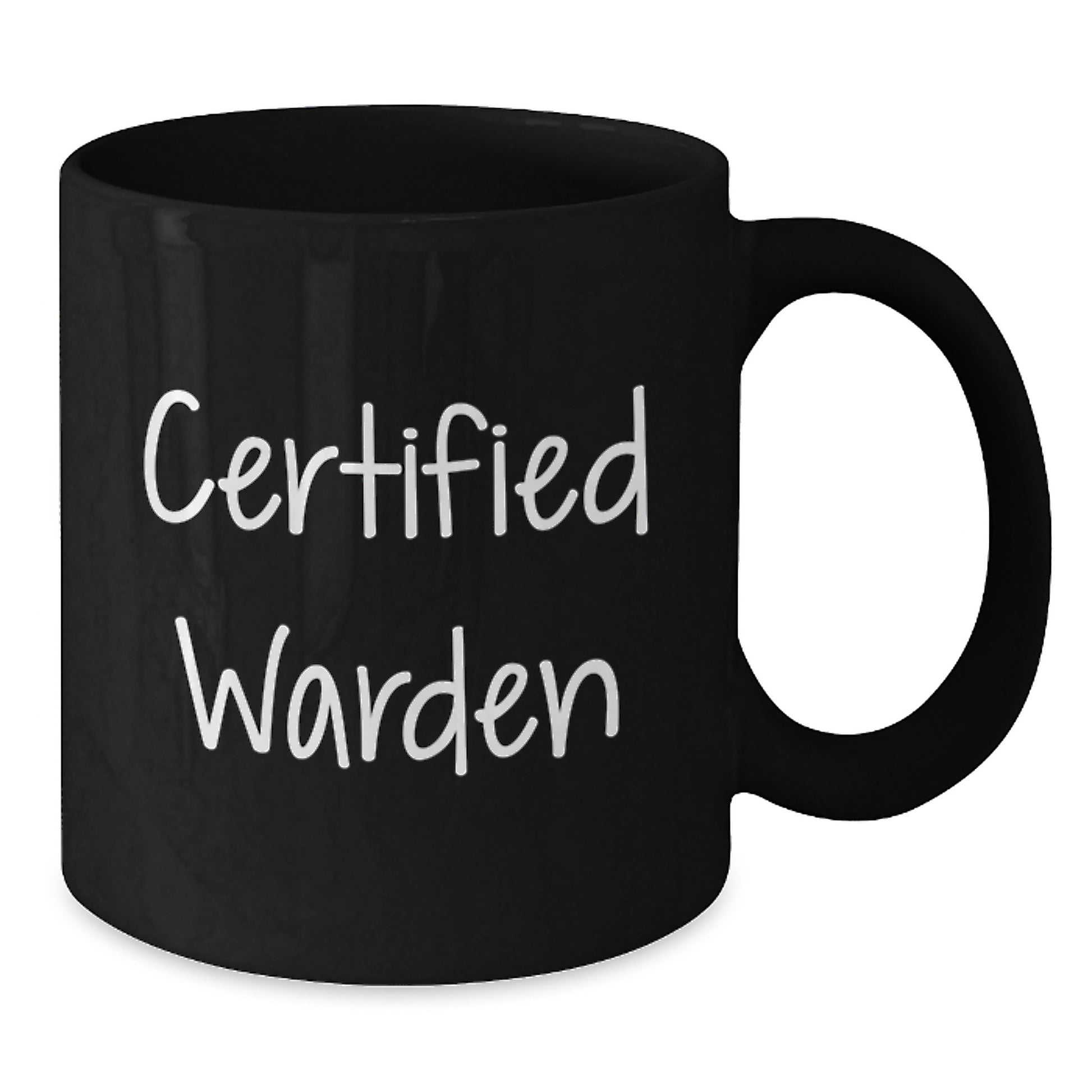 Funny Warden Gifts from Friends for Certified Warden Birthday Unique Gifts - Black Coffee Mug for Men Women - Additional