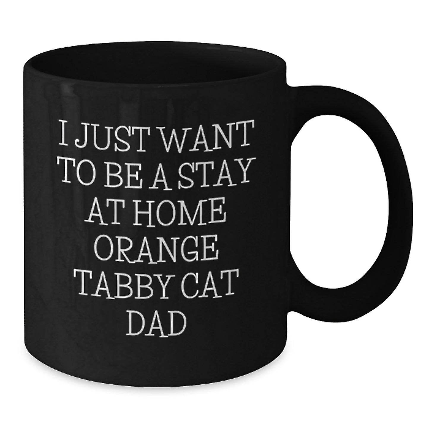 Funny Orange Tabby Cat Black Coffee Mug Gifts for Men from Dad on Birthday Unique Occasion - Additional