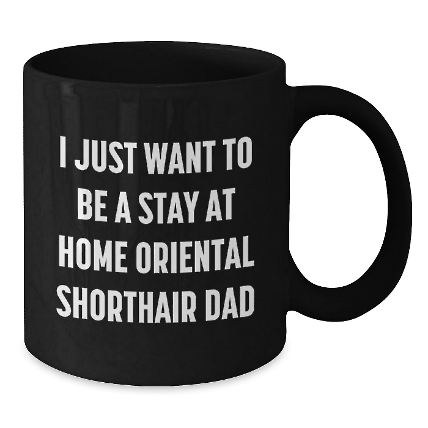 Funny Oriental Shorthair Cat Gifts for Him - 'I Just Want To Be A Stay At Home Oriental Shorthair Dad' Black Coffee Mug, Birthday Unique Gifts from Men, Friends, Coworkers - Additional