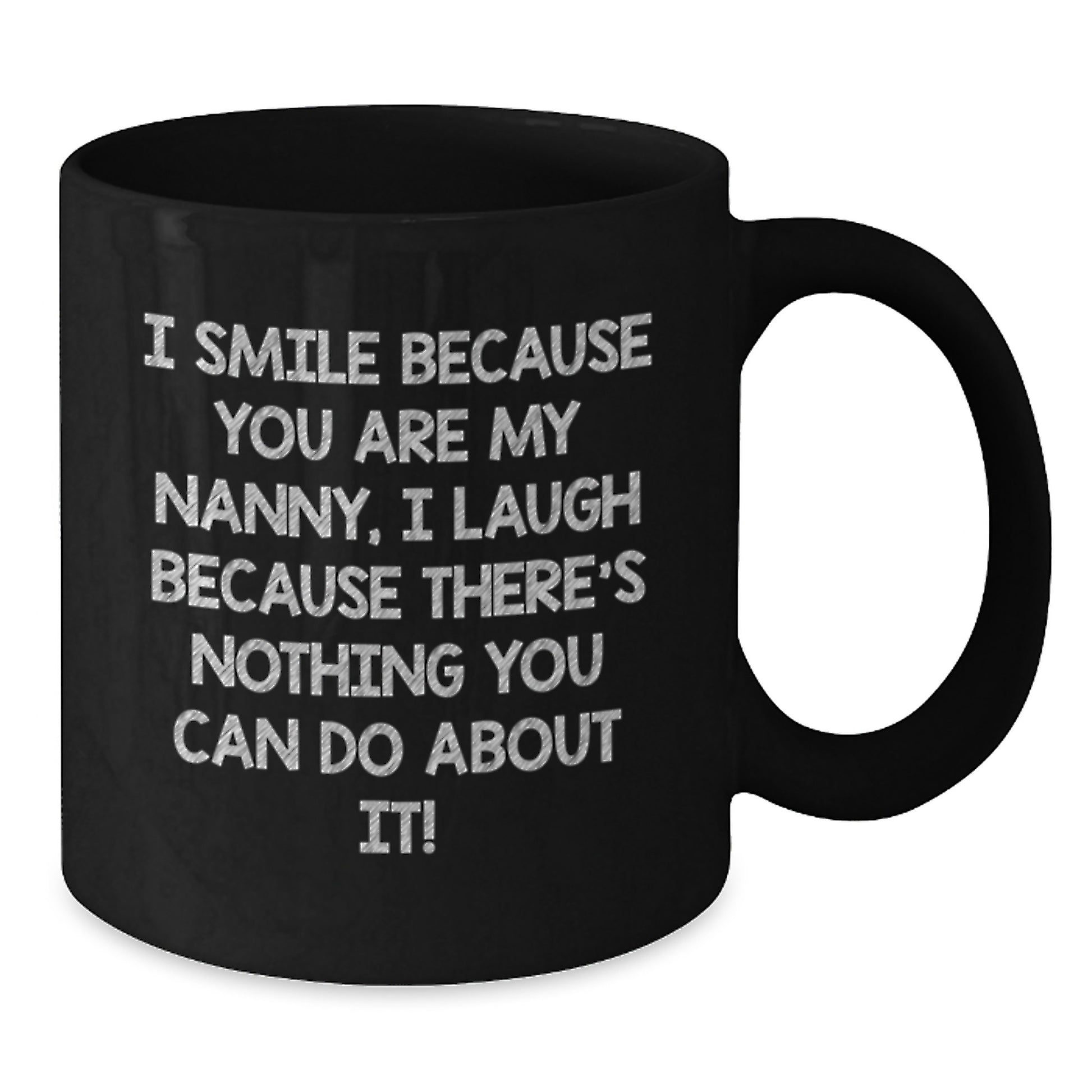 Funny Nanny Gifts from Family, I Smile Because You Are My Nanny, Black Coffee Mugs for Graduation - Additional