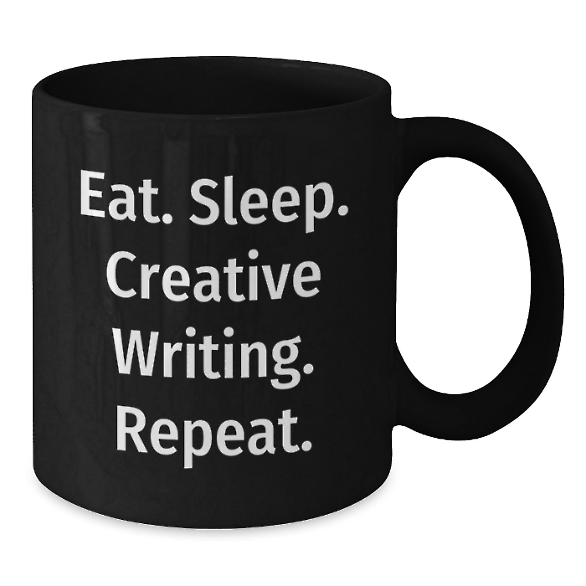 Funny Creative Writing Gifts for Men, Women, Friends from Mom, 'Eat. Sleep. Creative Writing. Repeat.' Black Coffee Mug, Perfect for Christmas Unique Gifts - Additional