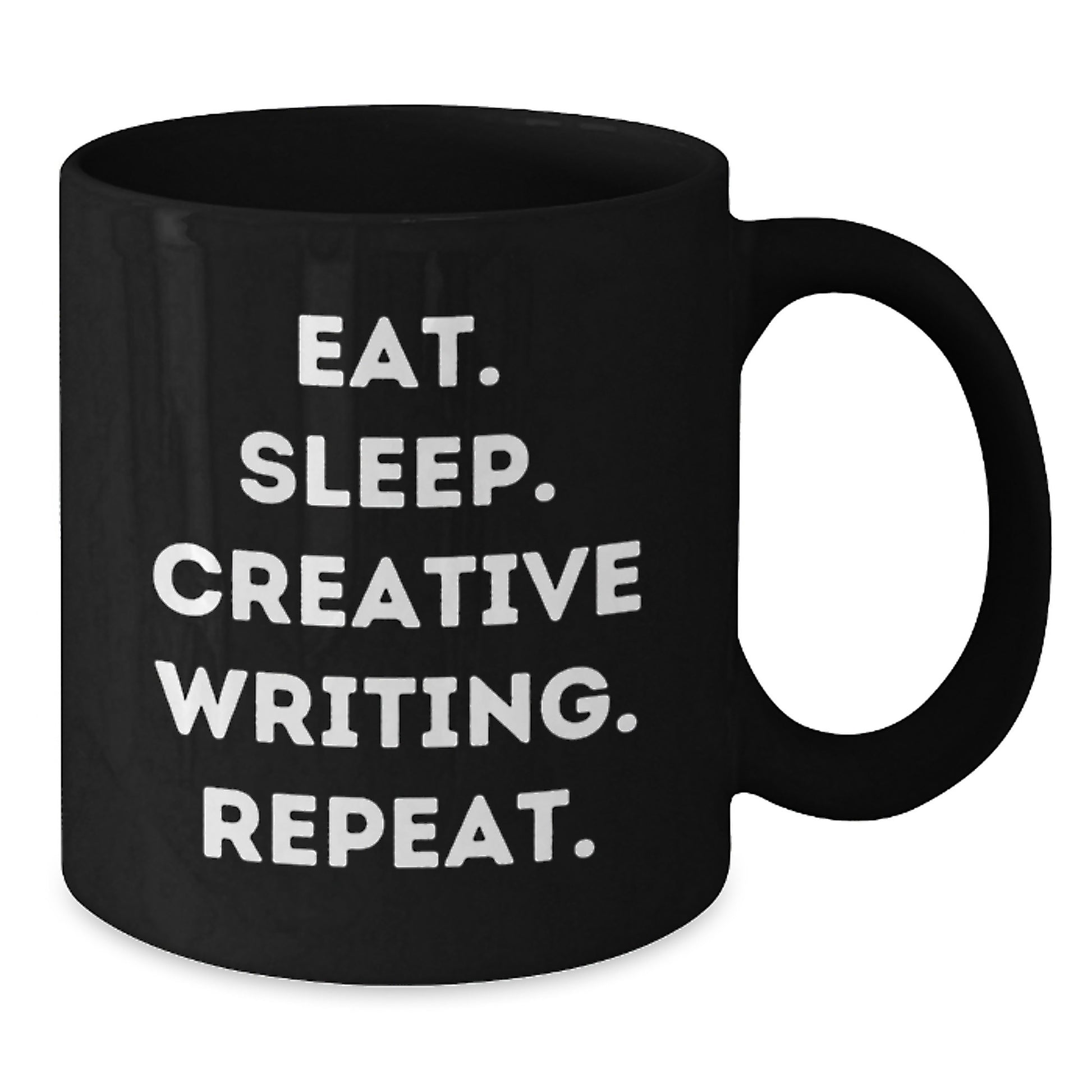 Funny Creative Writing Gifts for Men from Friends - Eat. Sleep. Creative Writing. Repeat. Black Coffee Mug - Additional
