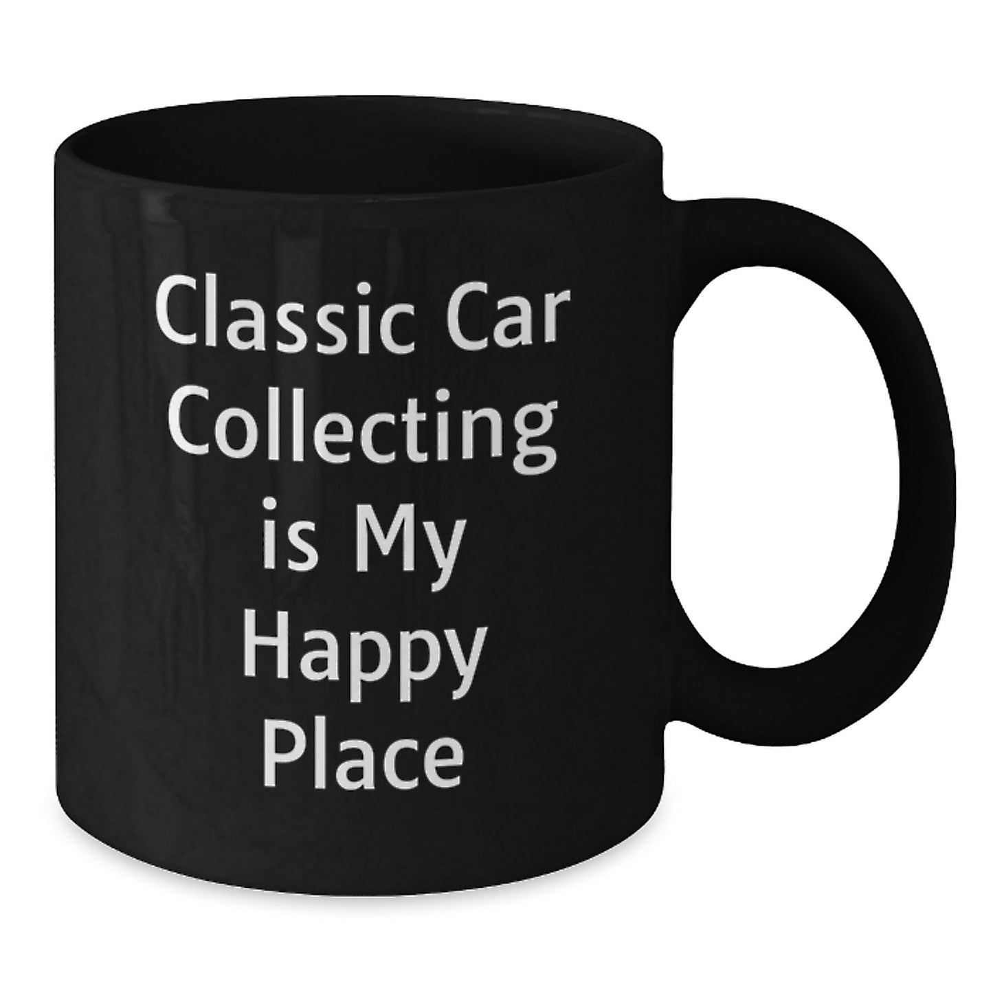 Classic Car Collecting Gifts for Dad, Funny 'Classic Car Collecting Is My Happy Place' Black Coffee Mug, Perfect Father's Day Unique Gifts from Men - Additional
