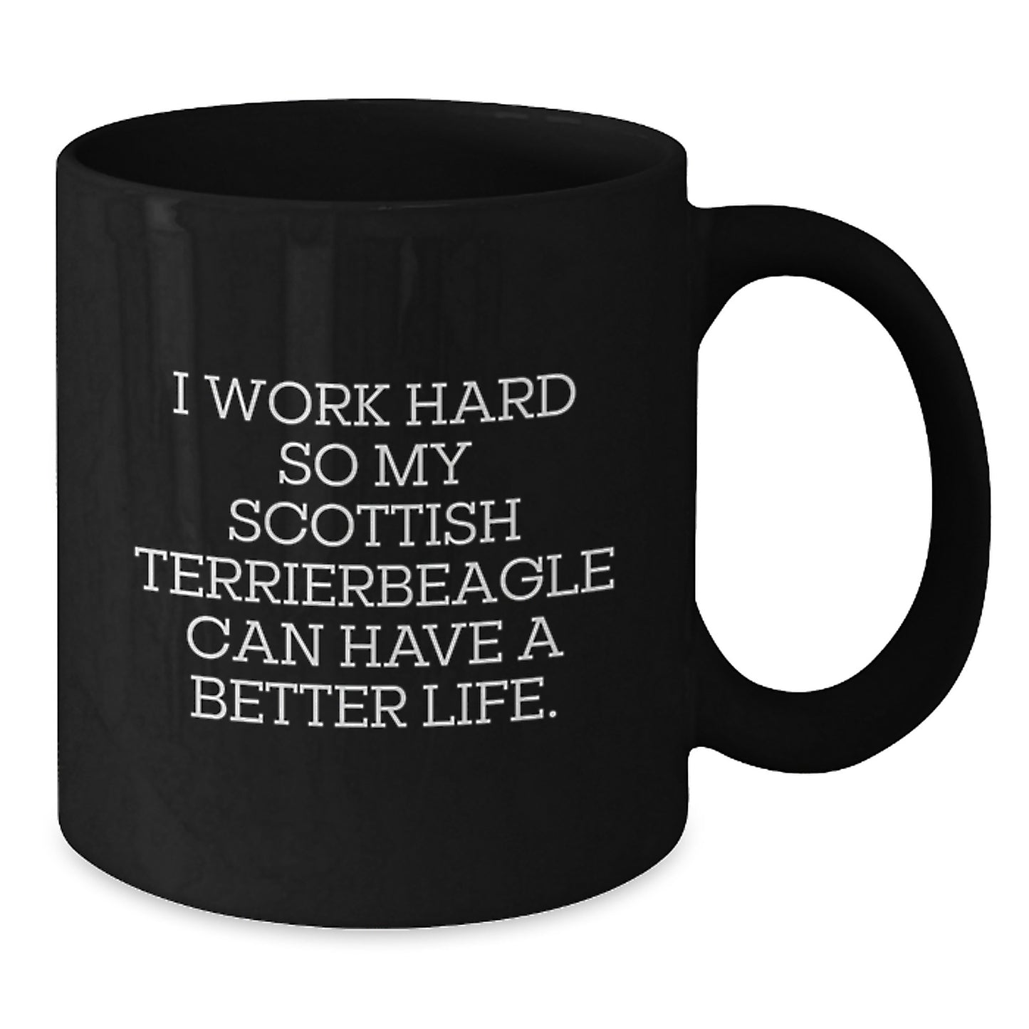 Scottish Terrier Dog Lover Gifts from Men to Family, Funny I Work Hard Coffee Mug, Birthday Unique Gifts for Scottish Terrier Dog Parents - Additional