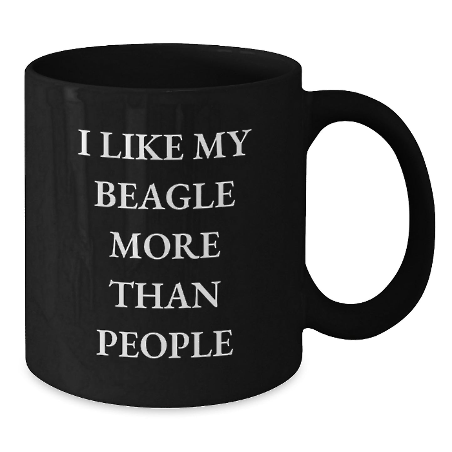 Funny Beagle Dog Gifts for Men, Women, and Friends - Black Coffee Mug I Like My Beagle More Than People - Additional