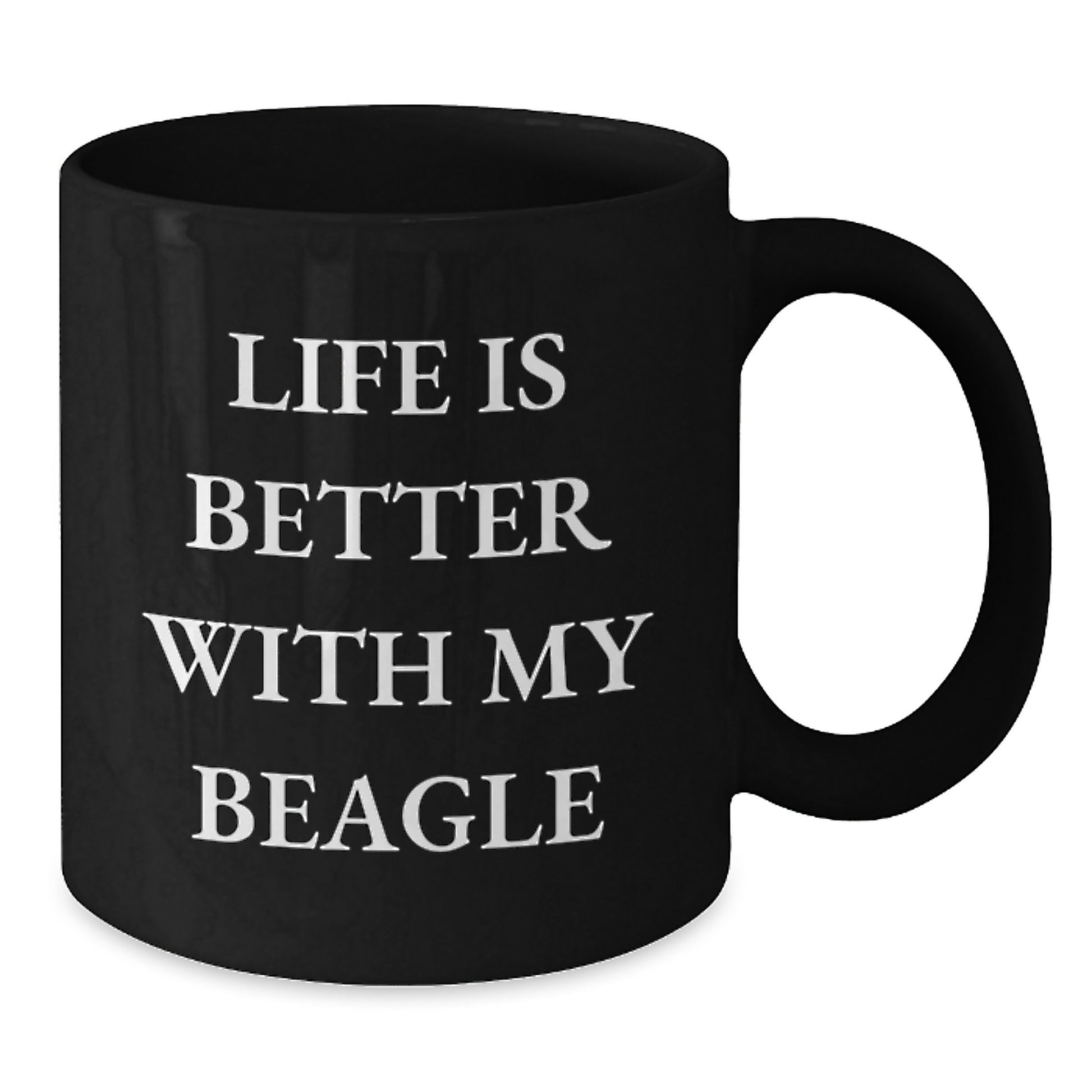 Funny Beagle Dog Gifts for Men from Friends on Valentine's Unique Black Coffee Mugs - Additional