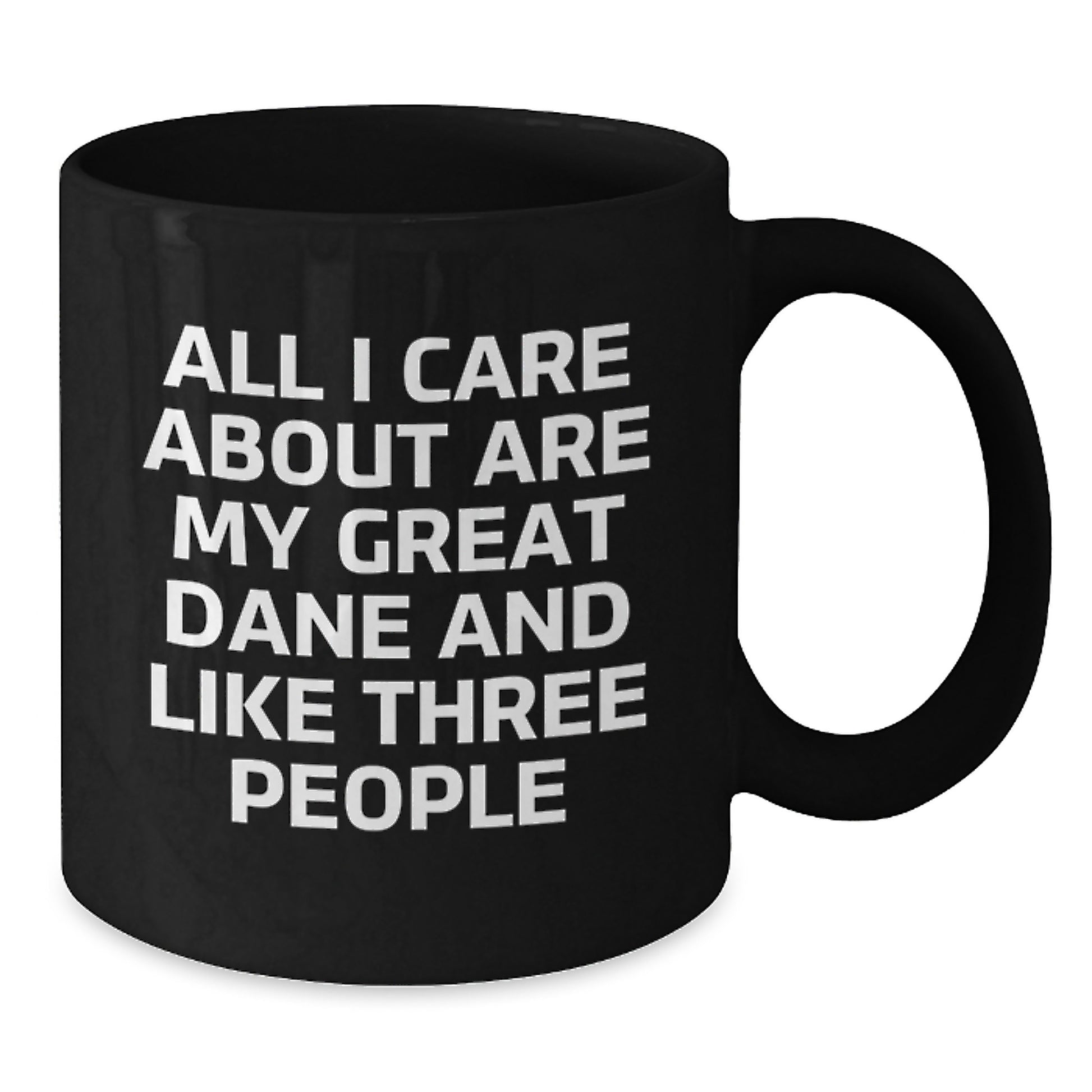 Funny Great Dane Dog Gifts for Birthday - Black Coffee Mug from Friends for Great Dane Lovers - Additional