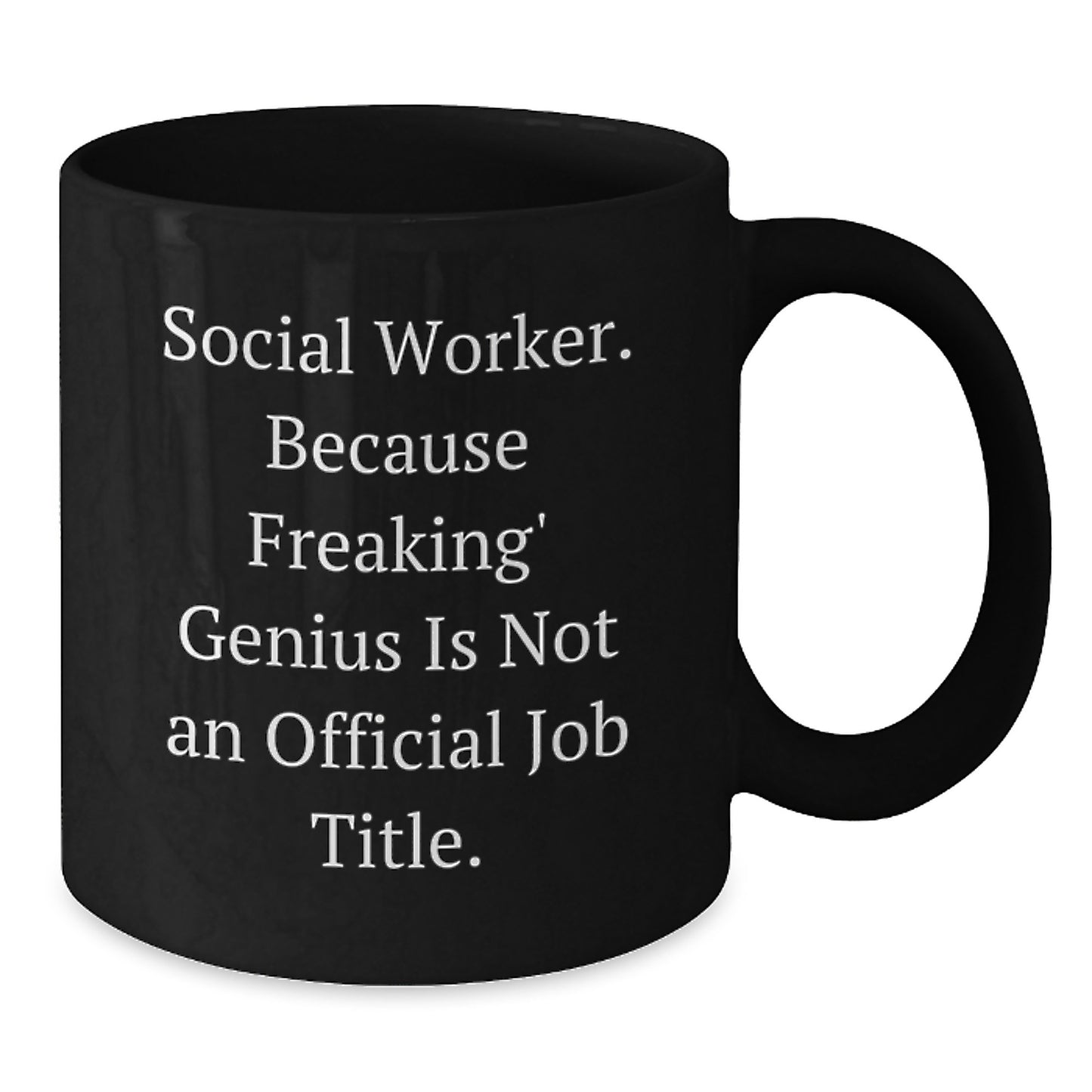 Birthday Gift for Her Social Worker Black Coffee Mug Present - Additional