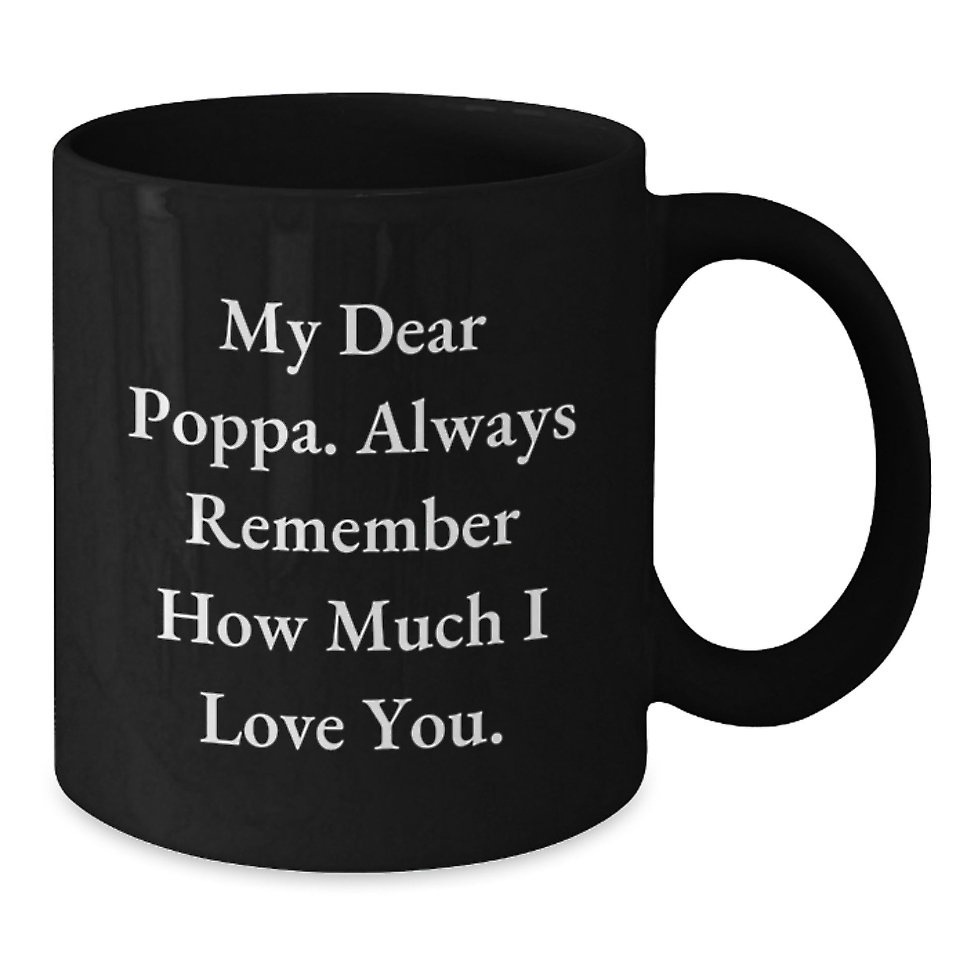 Poppa Keepsake Black Ceramic Coffee Mug 11oz Birthday Gift for Him - Additional