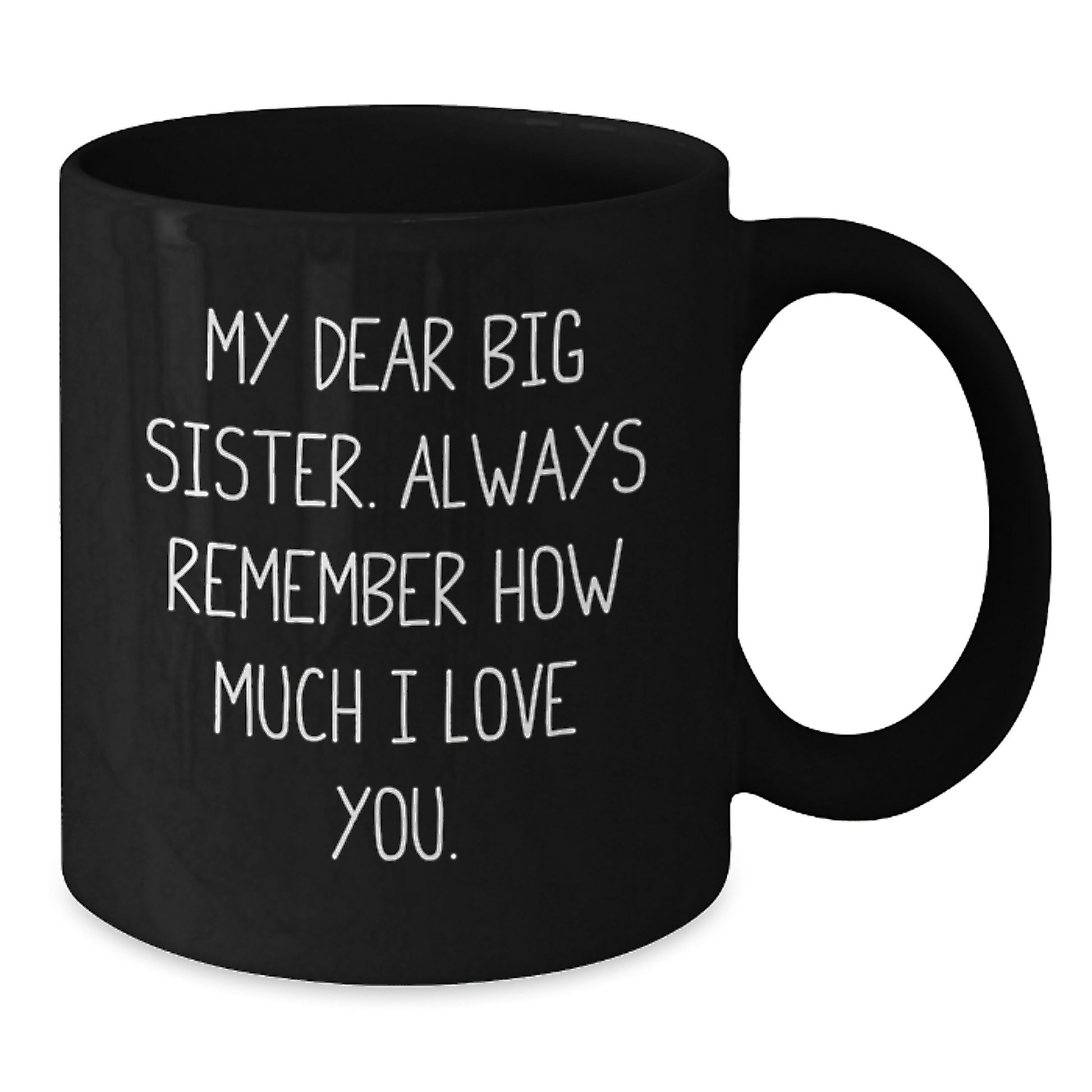 Big Sister Keepsake Black Coffee Mug Ceramic 11oz Birthday Gift for Her - Additional