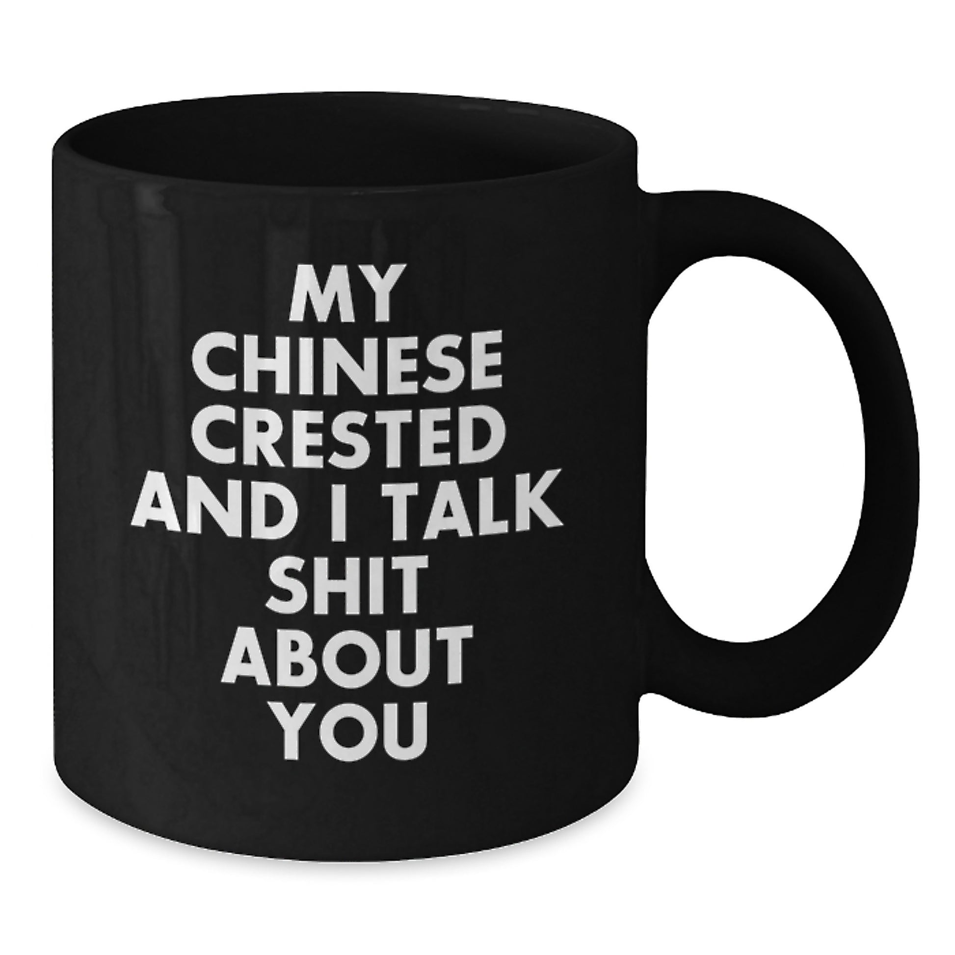 Funny Chinese Crested Dog Gifts for Men - Chinese Crested Dog Lover Black Coffee Mug, Perfect Graduation Unique Gifts from Friends, Unique Chinese Crested Dog Owner Mug - Additional