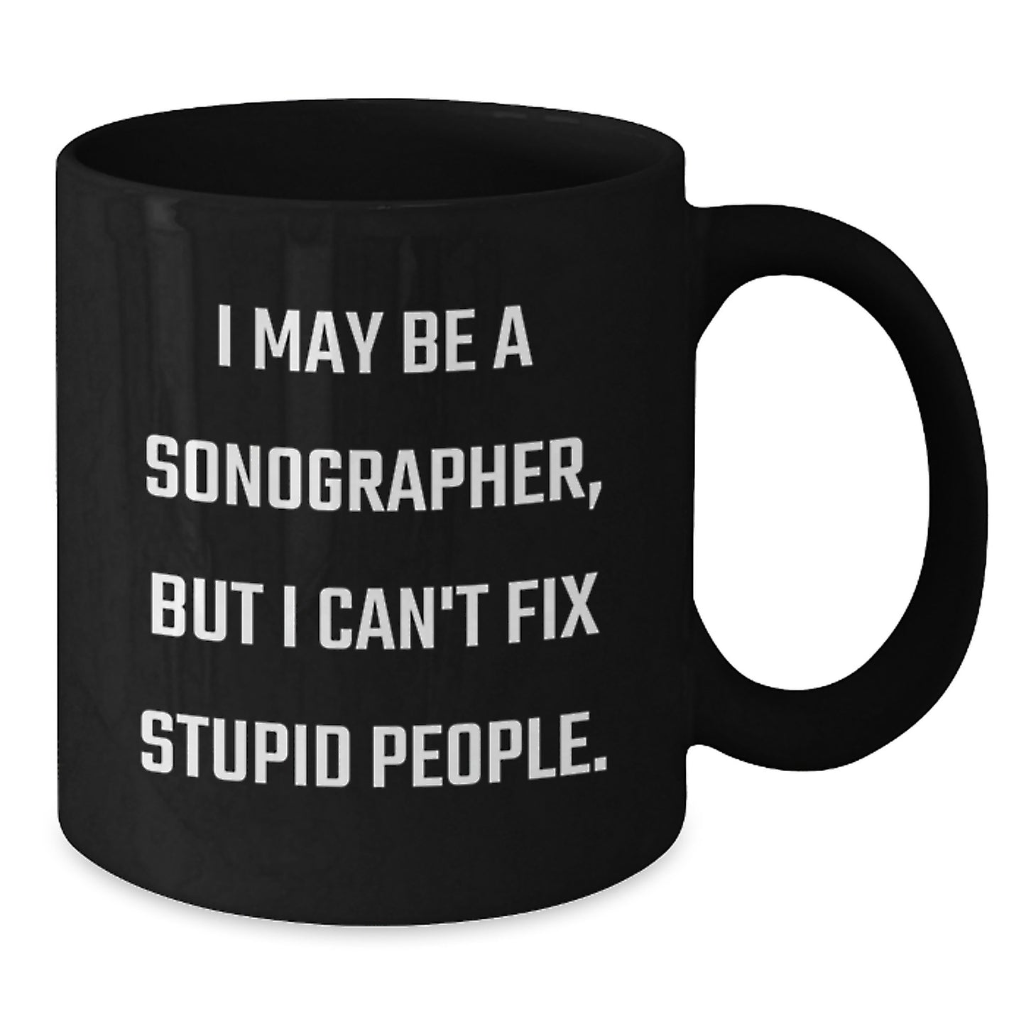 Birthday Gift for Her Sonographer Present Black Coffee Mug - Additional