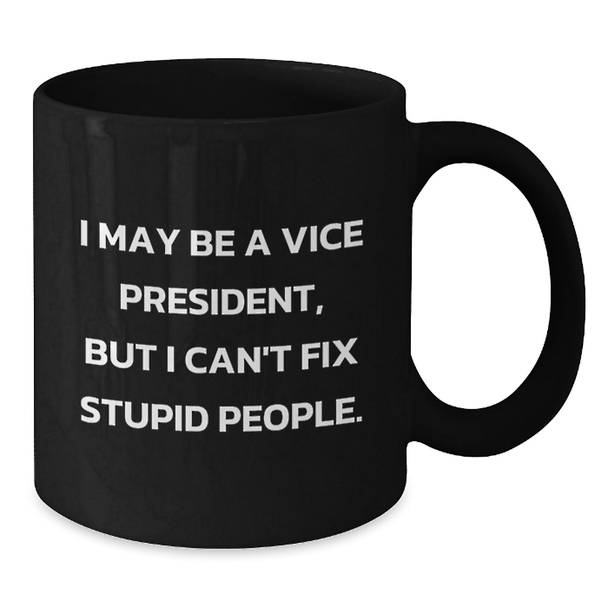 Funny Vice President Gifts from Coworkers, Unique Black Coffee Mugs for Vice President on Mother's Day, I May Be A Vice President, But I Can't Fix Stupid People. - Additional