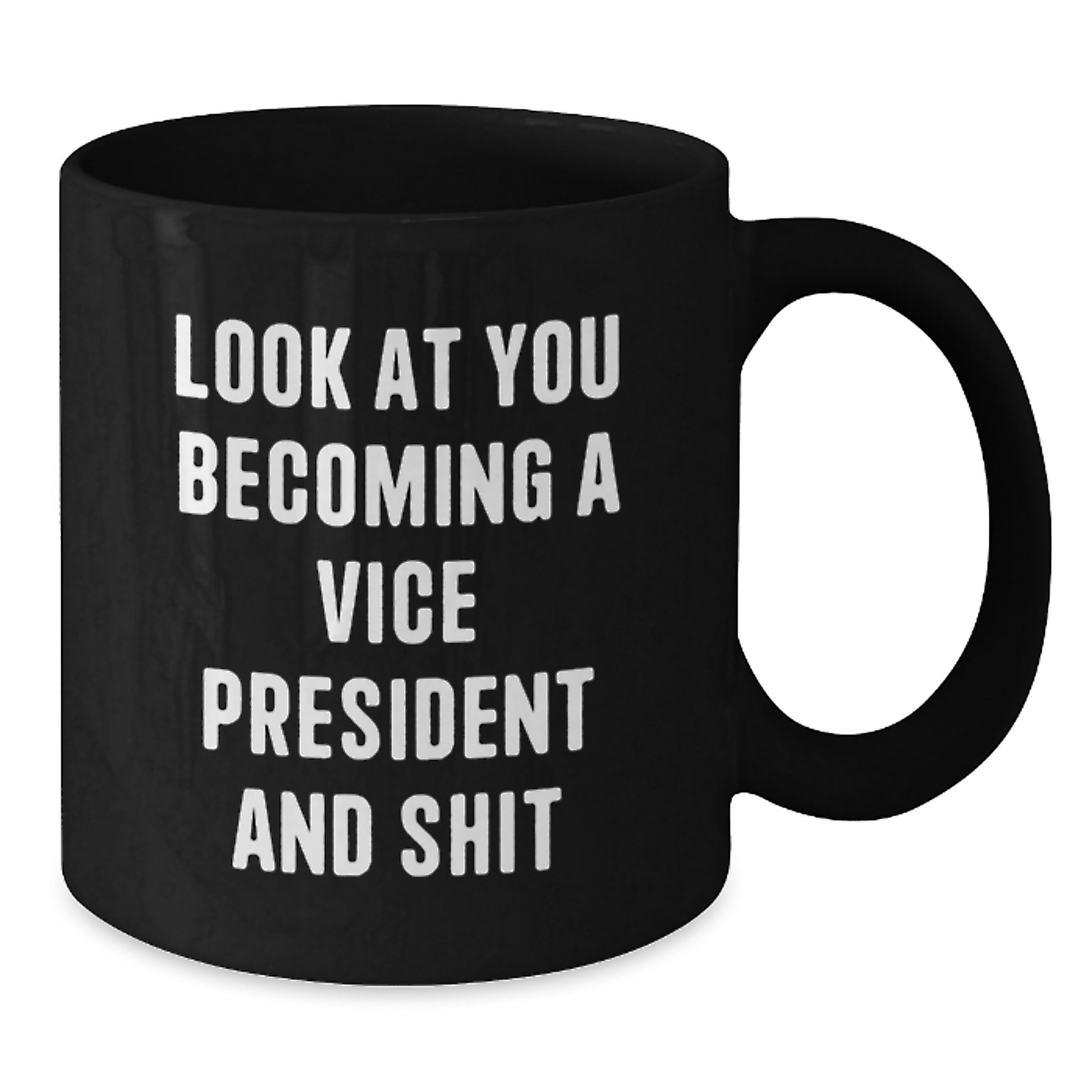 Funny Vice President Gifts for Him Graduation Unique Black Coffee Mug from Friends - Additional