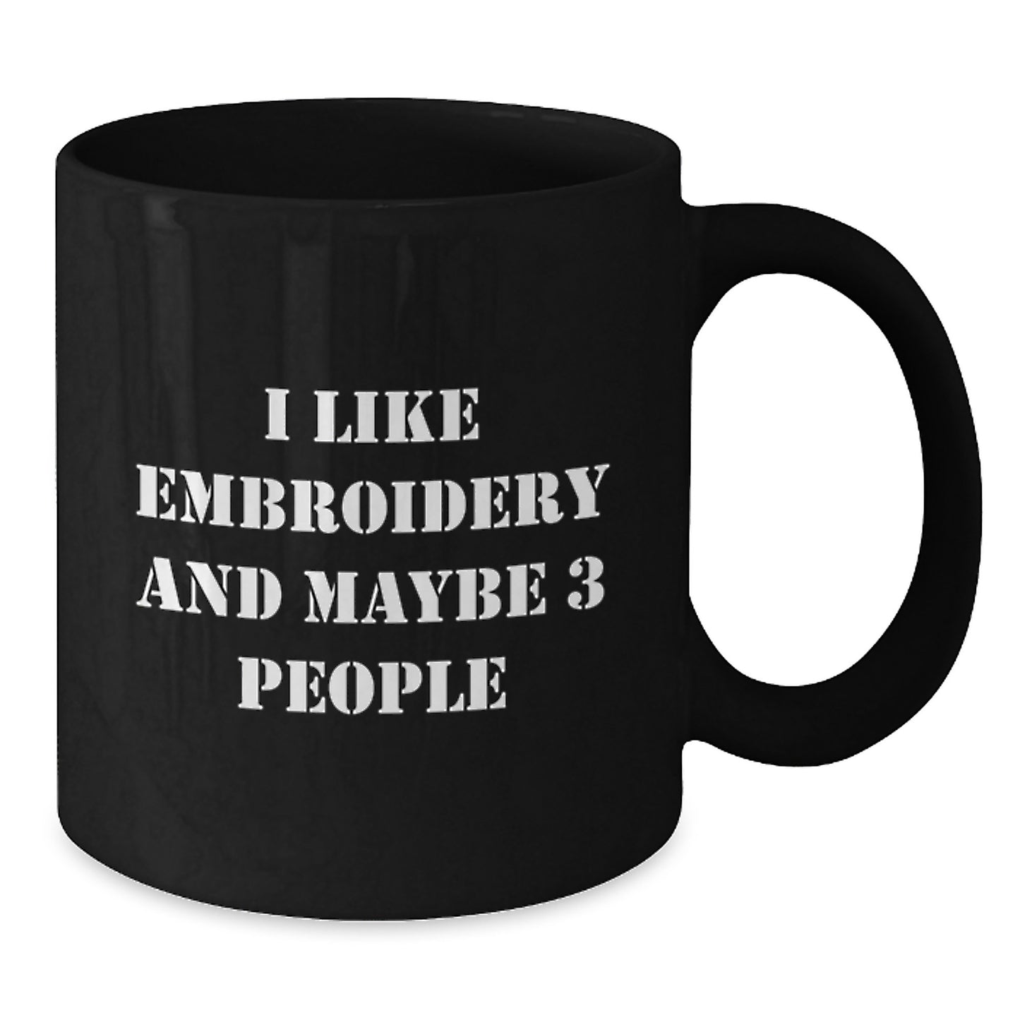 Funny Embroidery Love Gifts from Friends for Embroidery Enthusiasts, Unique Graduation Unique Gifts, Black Coffee Mug for Embroidery Lovers - Additional