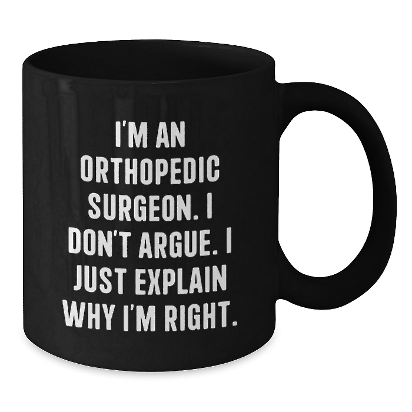 Orthopedic Surgeon Keepsake Black Coffee Mug for Him Birthday Gift - Additional