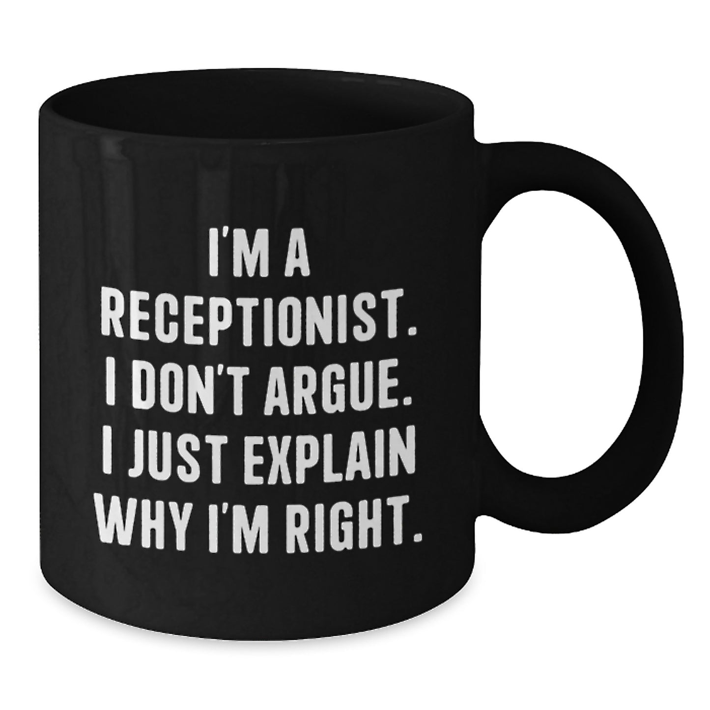 Funny Gifts for Receptionists, Black Coffee Mug, Graduation Unique Gifts from Friends, Women - Additional