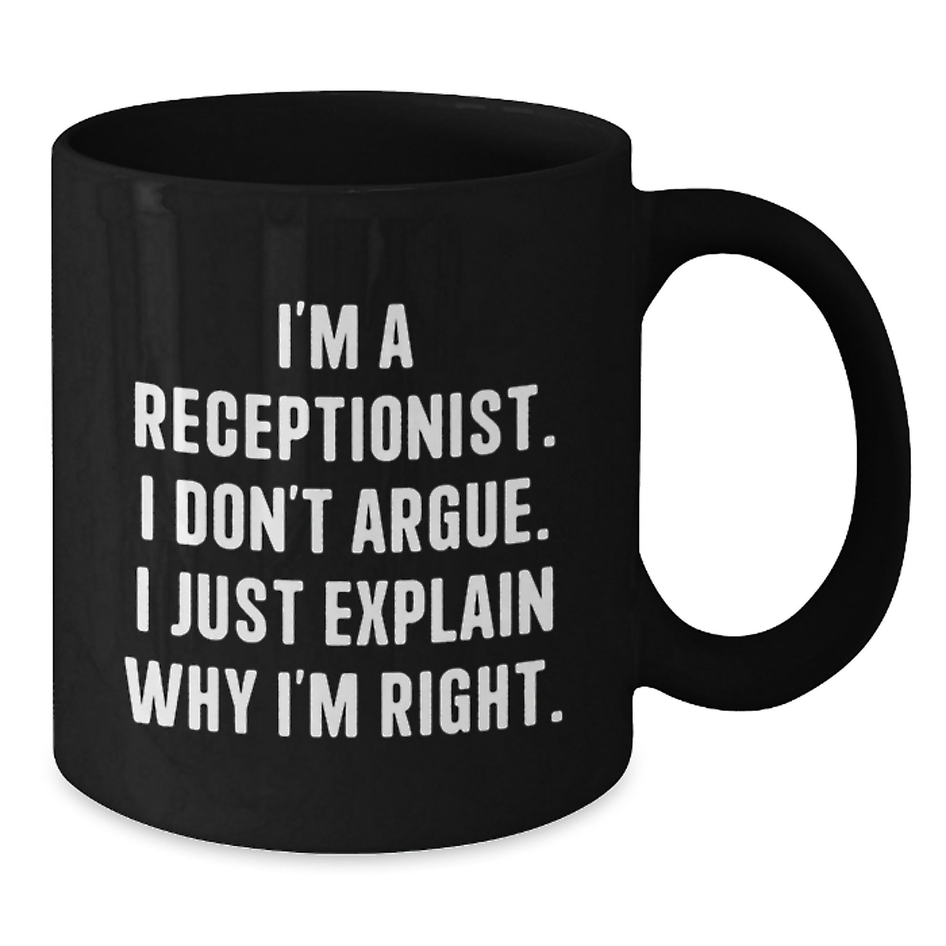Funny Gifts for Receptionists, Black Coffee Mug, Graduation Unique Gifts from Friends, Women - Additional