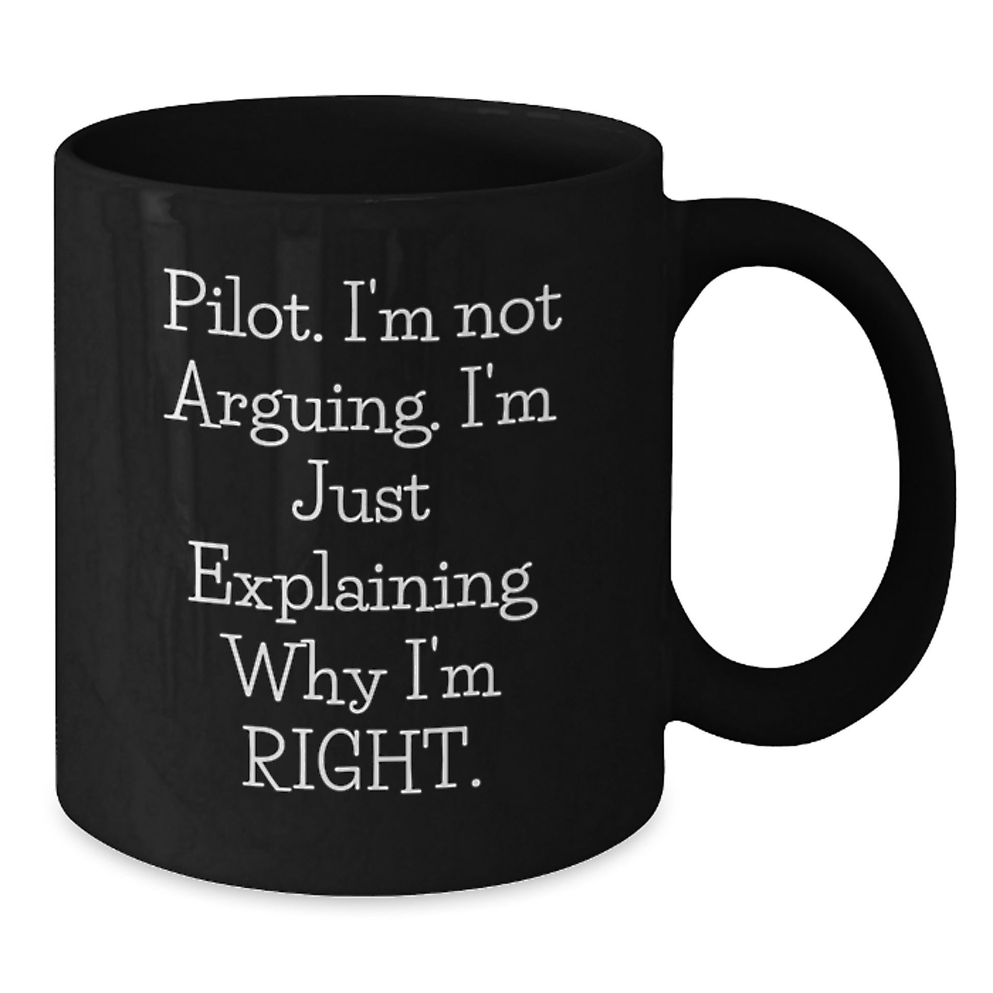 Birthday Gift Pilot Keepsake Black Coffee Mug for Her Present - Additional
