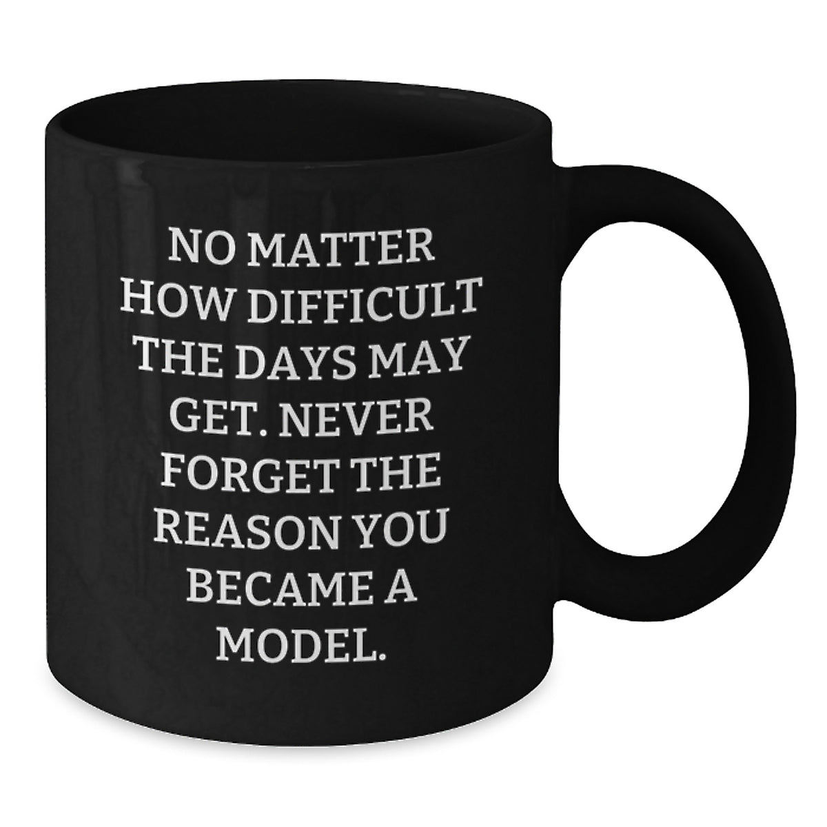 Funny Model Gifts for Birthday - Black Coffee Mug with Inspirational Quote - Gifts from Friends to Family - Additional