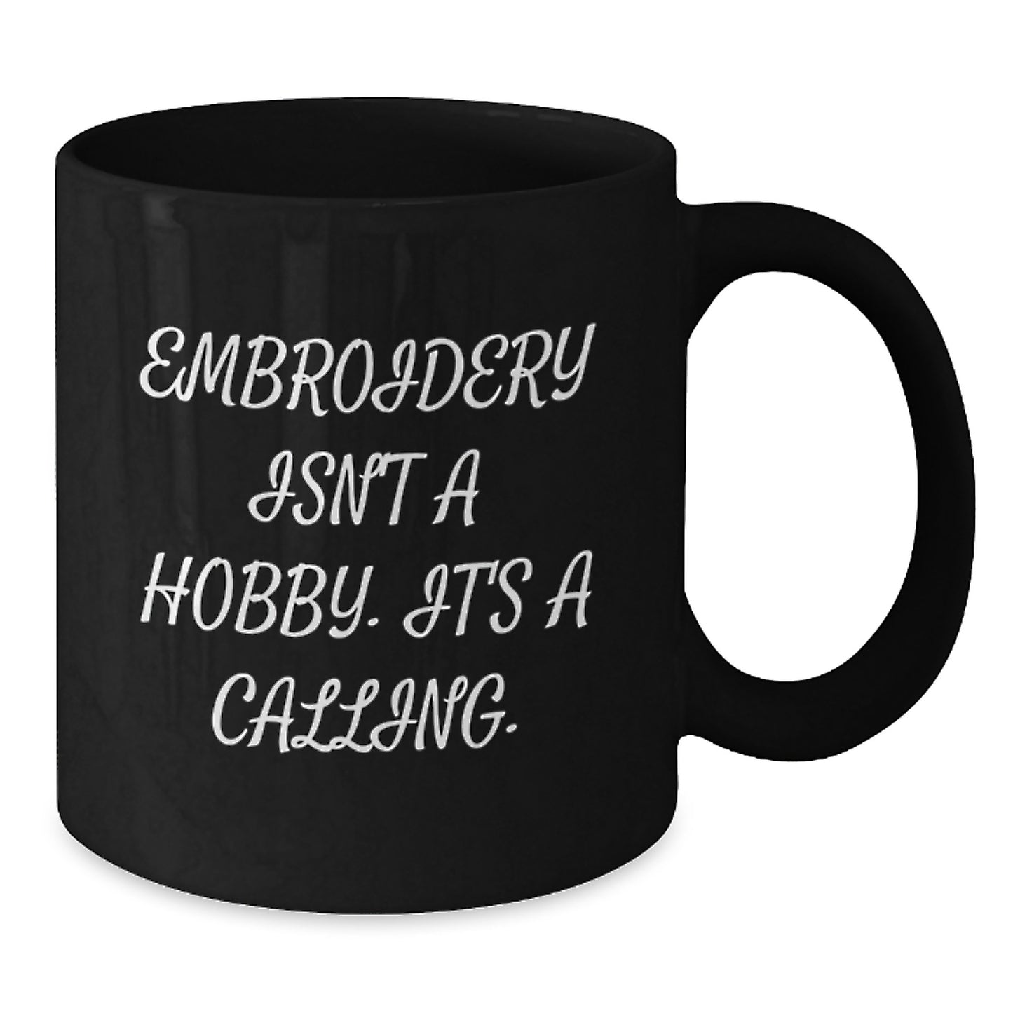 Embroidery Lover Gifts from Family Friends - Inspirational Black Coffee Mug for Graduation Unique Gifts - Additional