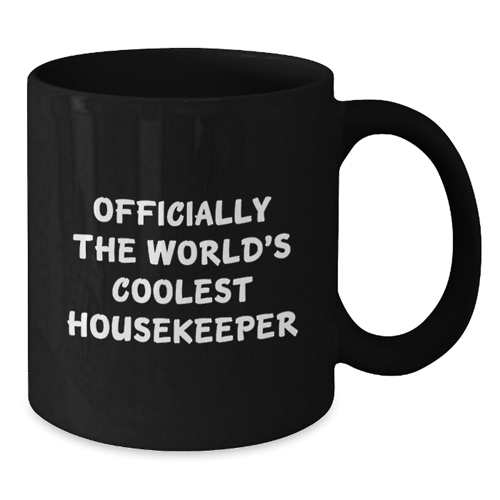 Funny Housekeeper Gifts from Friends for Men, Officially The World's Coolest Housekeeper, Black Coffee Mug for Graduation Unique Gifts - Additional