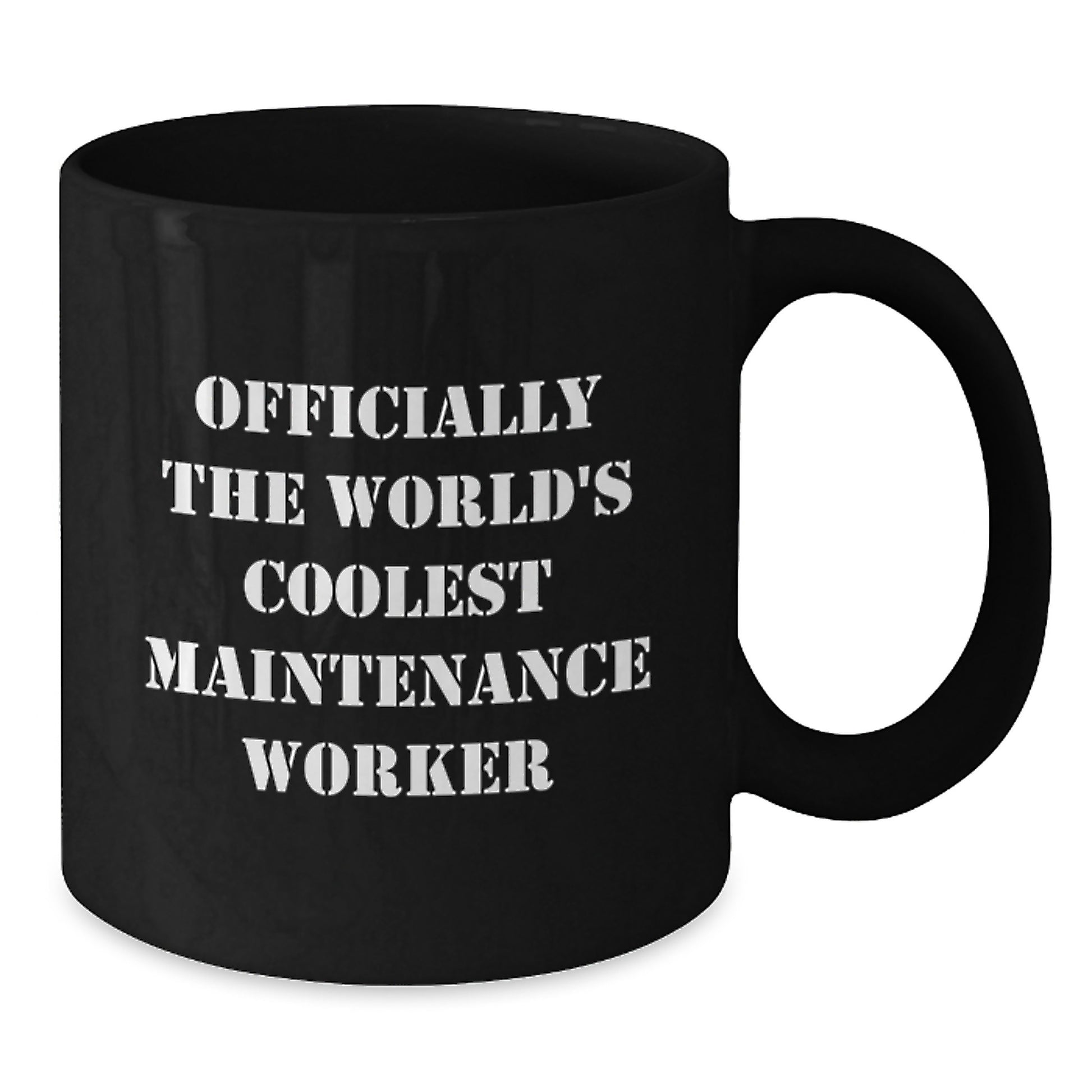 Funny Maintenance Worker Gifts for Men from Friends - Black Coffee Mug with Officially The World's Coolest Maintenance Worker Quote for Graduation Unique Gifts - Additional