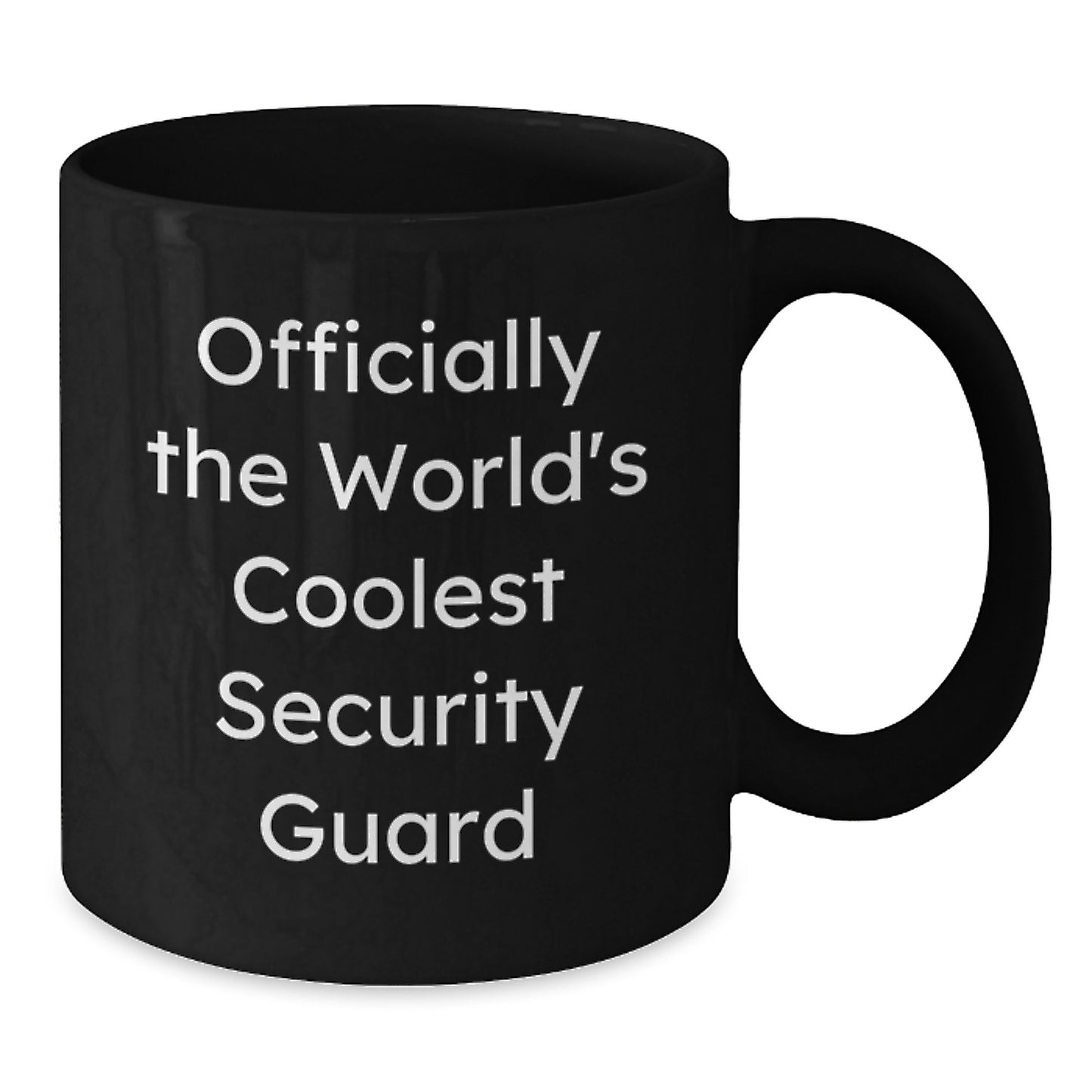 Funny Gifts for Security Guard, Officially The World's Coolest Security Guard Black Coffee Mug, Perfect Graduation Unique Gifts from Friends to Men Security Guards - Additional