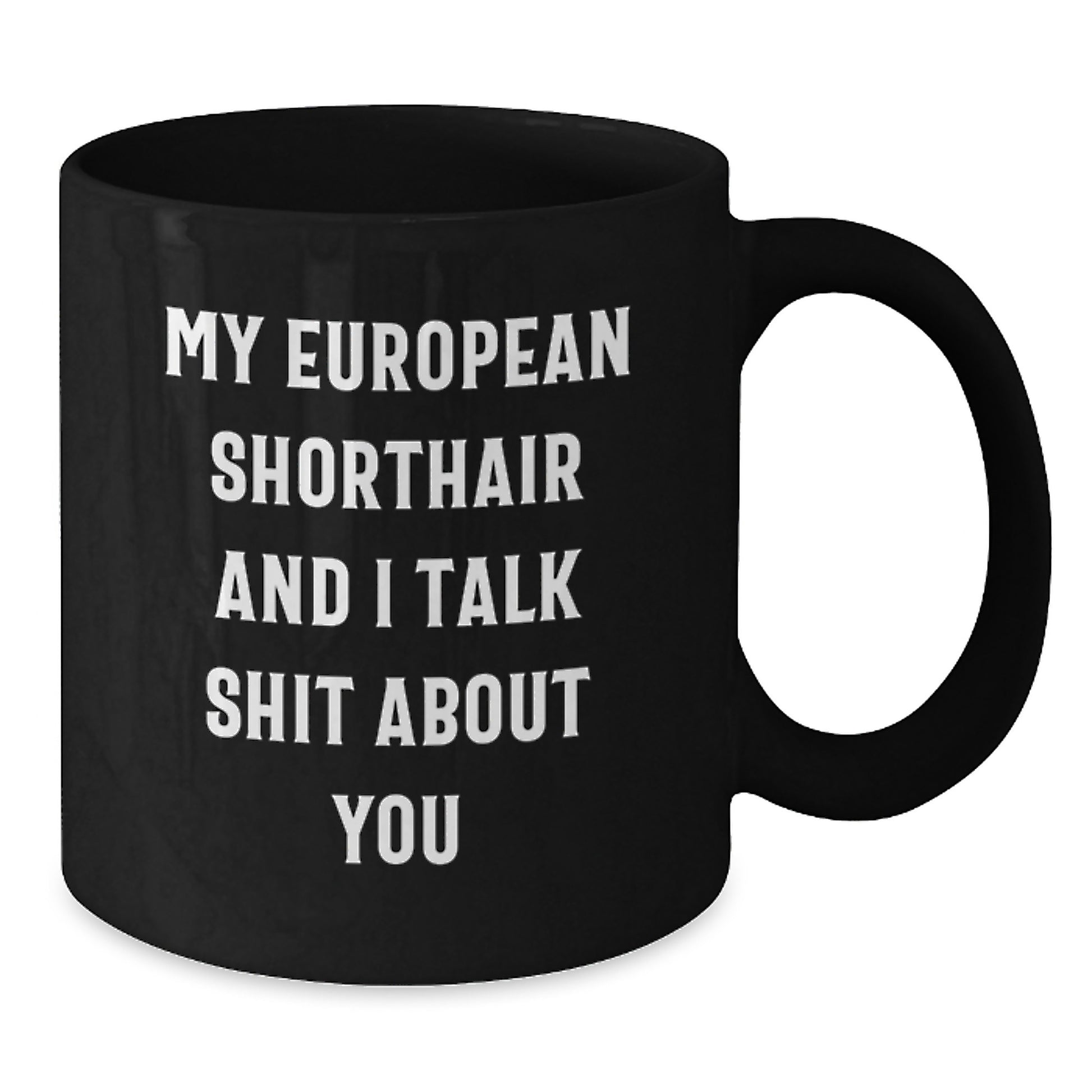 Black Ceramic Coffee Mug – European Shorthair Birthday Gift - Additional