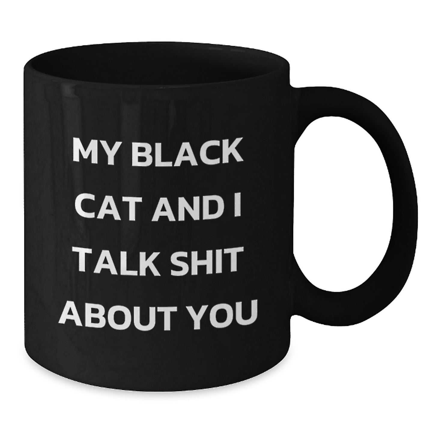 Funny Gifts from Men to Women on Mother's Day, Black Cat Black Coffee Mug, My Black Cat And I Talk Shit About You - Additional