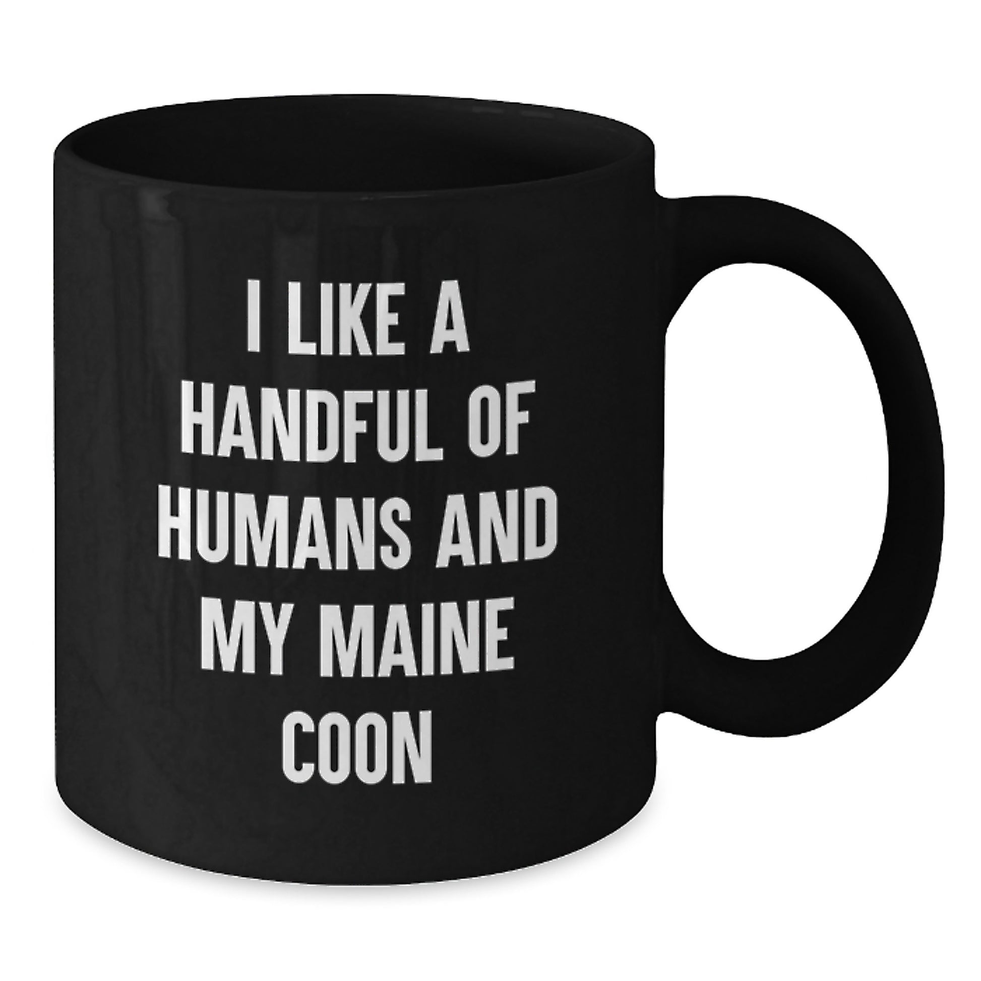 Funny Maine Coon Cat Birthday Unique Gift from Friends for Cat Lovers Black Coffee Mug - Additional