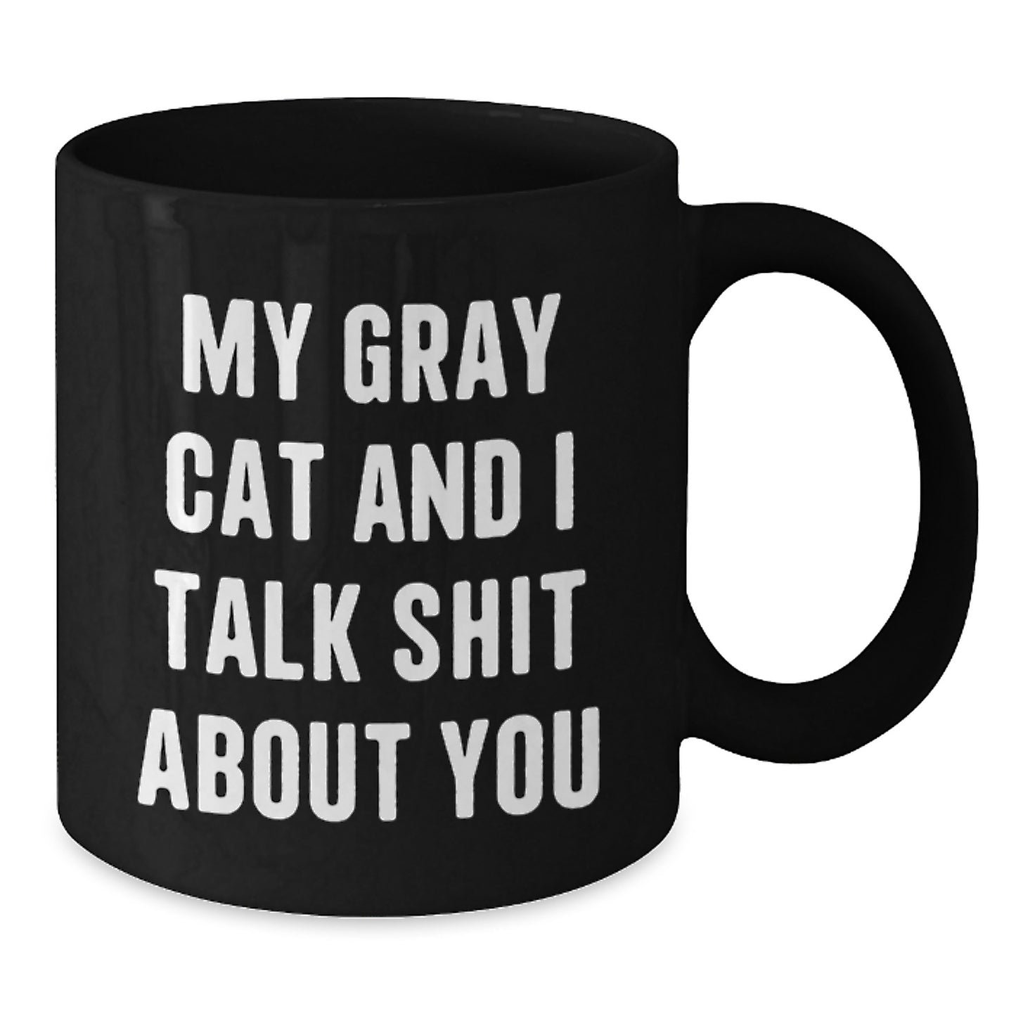 Funny Gray Cat Quote Black Coffee Mug Gifts from Family for Father's Day Unique - Additional