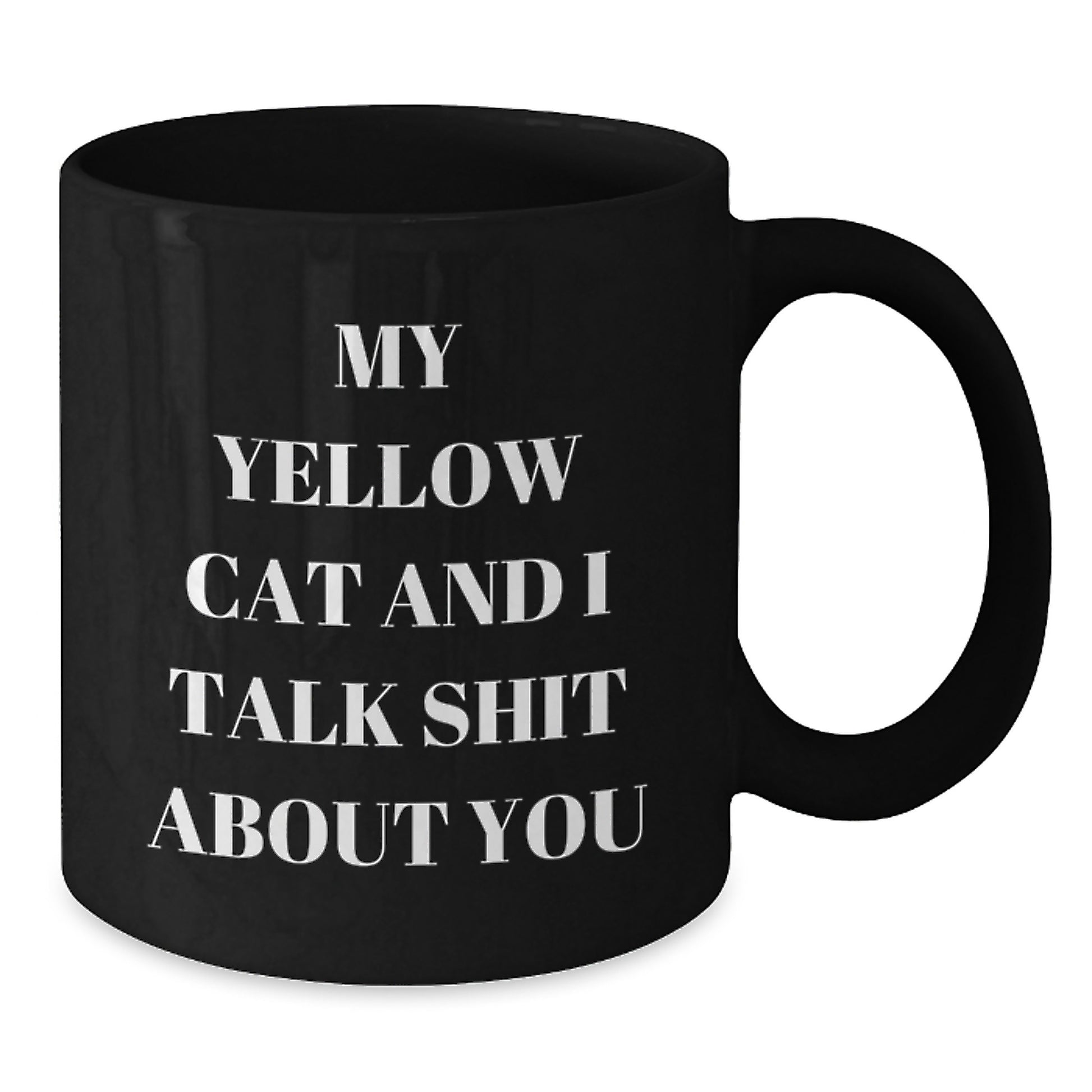 Funny Yellow Cat Mug Gifts from Family Friends for Dads on Father's Day Black Coffee Mug - Additional